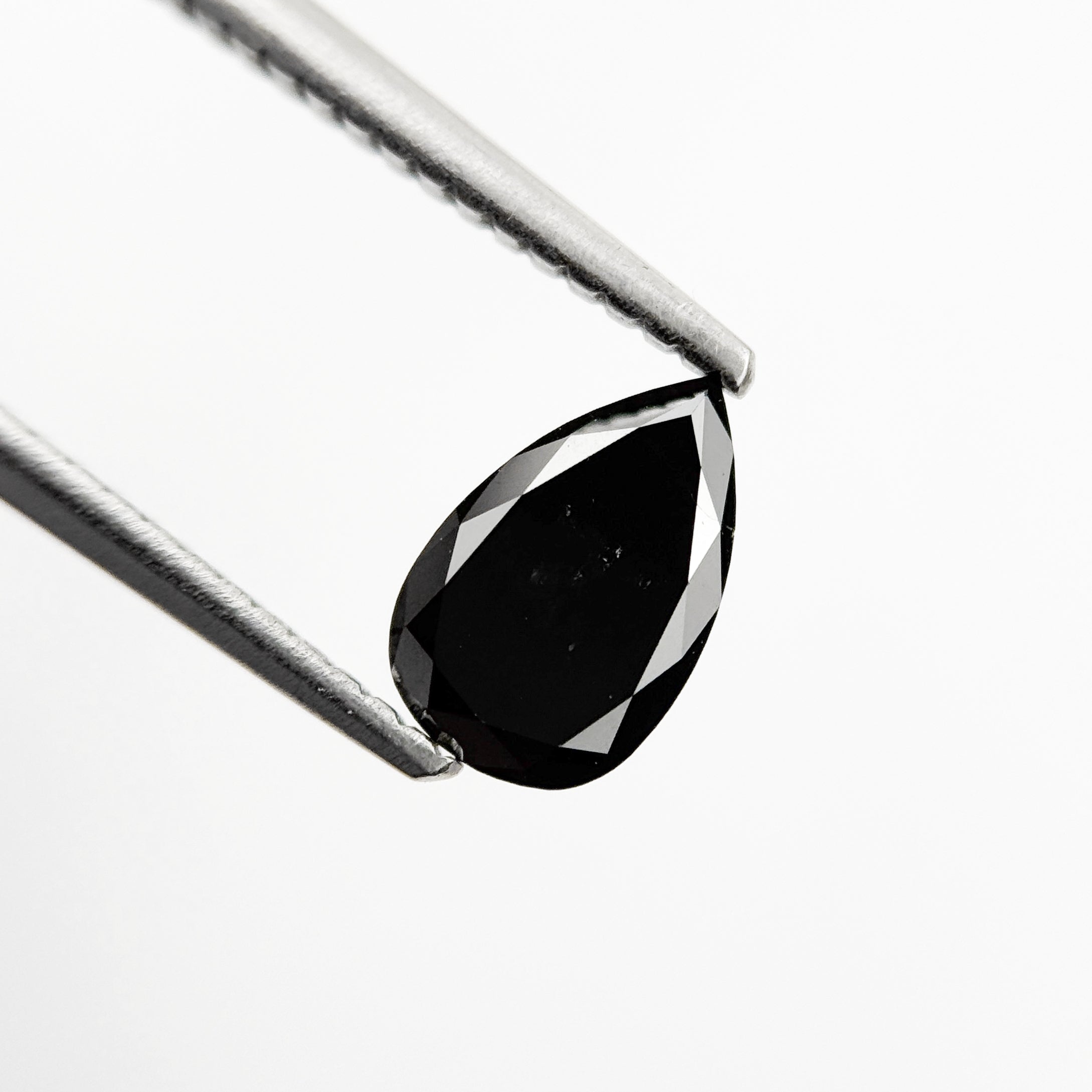 8 MM Pear Rose Cut Black Natural Fancy Diamond