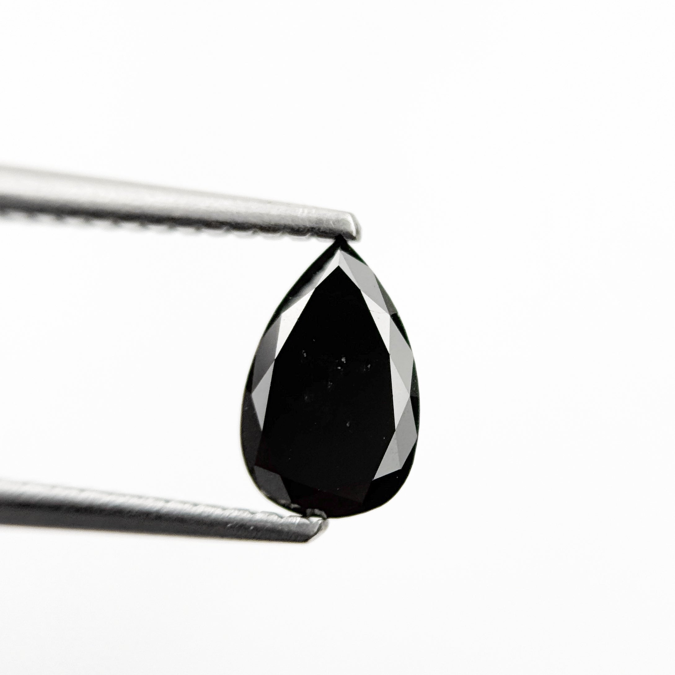 8 MM Pear Rose Cut Black Natural Fancy Diamond