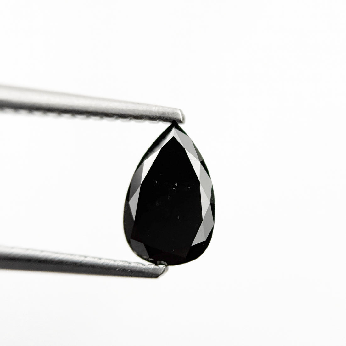 8 MM Pear Rose Cut Black Natural Fancy Diamond