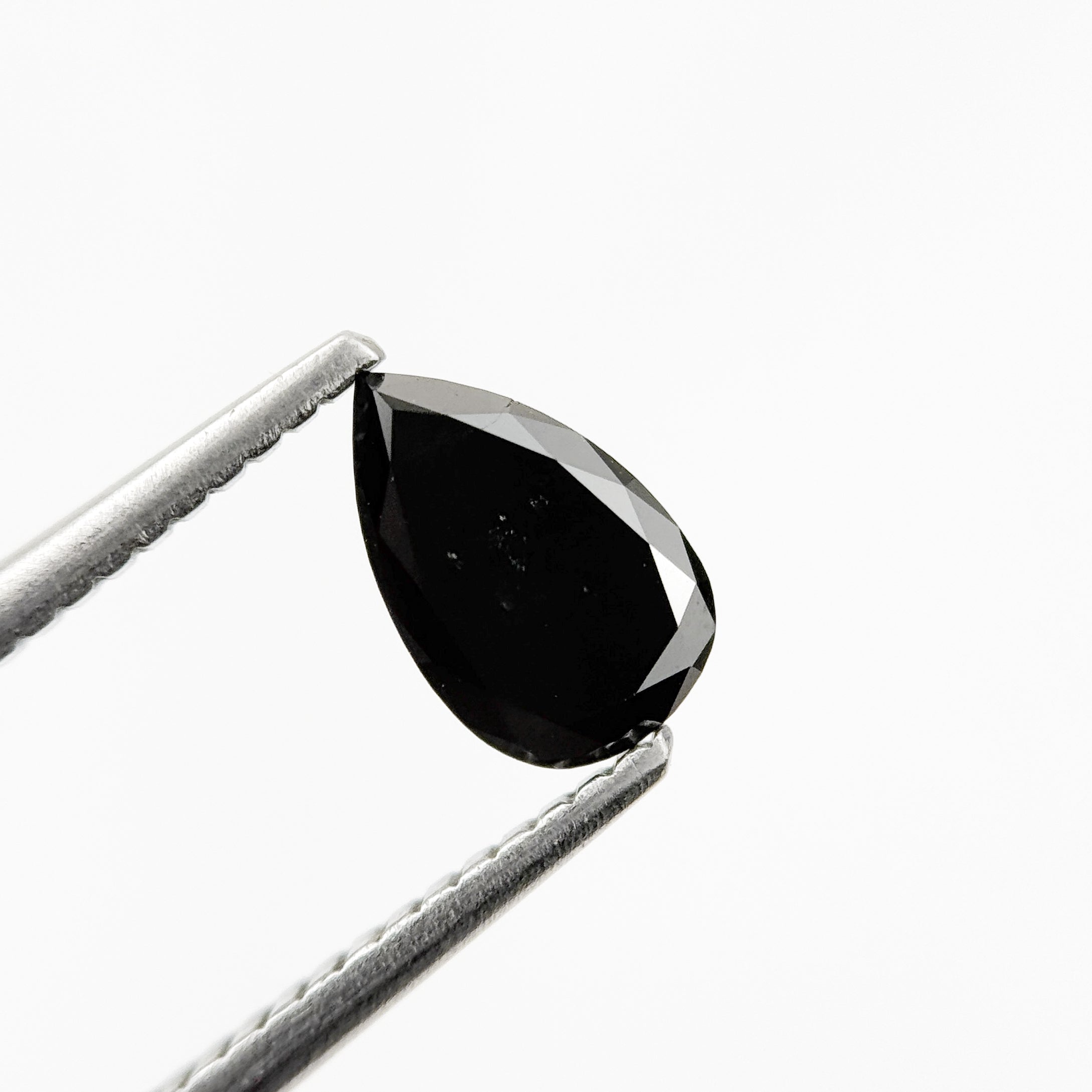 8 MM Pear Rose Cut Black Natural Fancy Diamond
