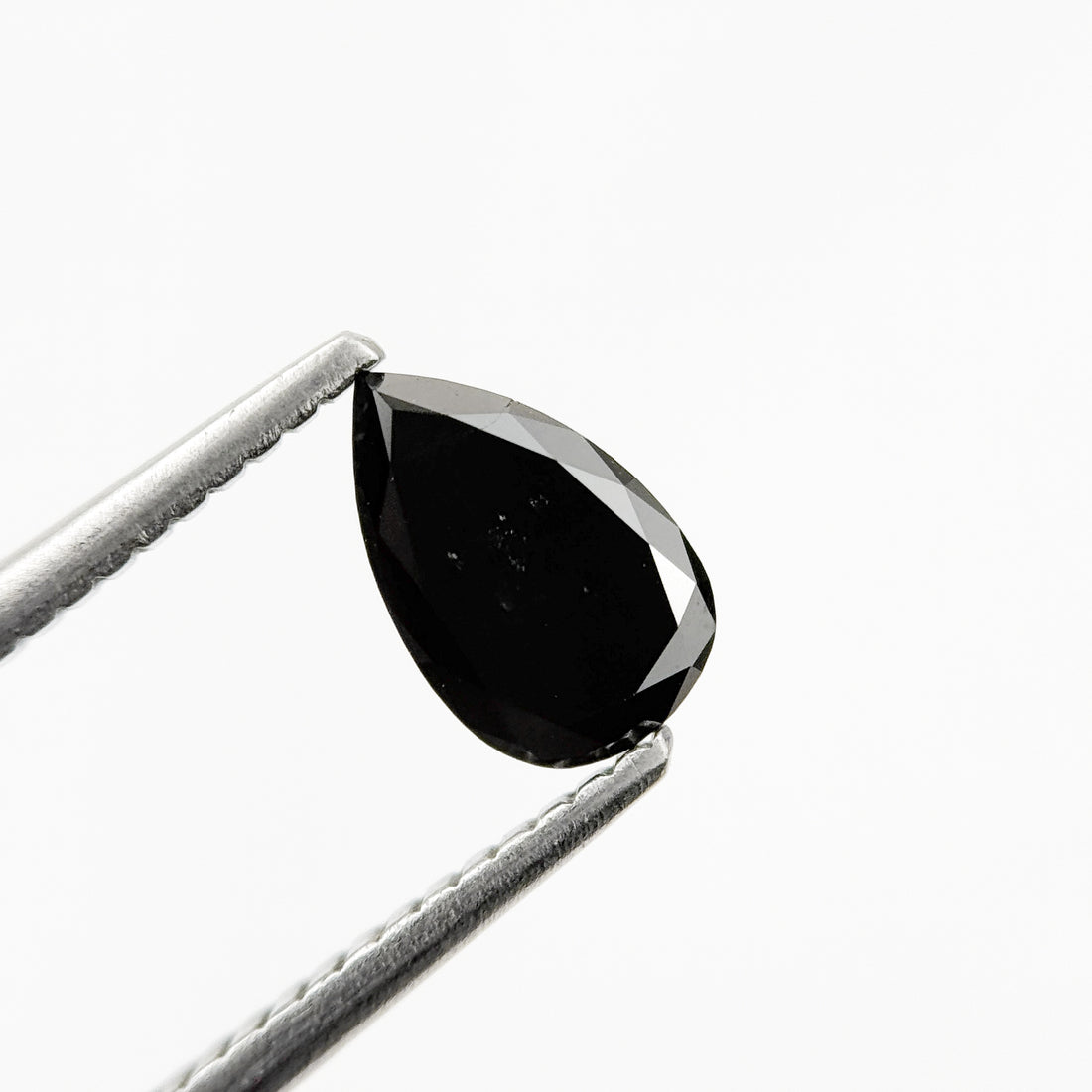 8 MM Pear Rose Cut Black Natural Fancy Diamond