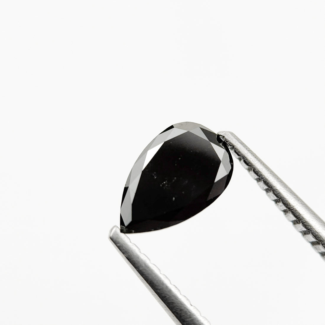 8 MM Pear Rose Cut Black Natural Fancy Diamond