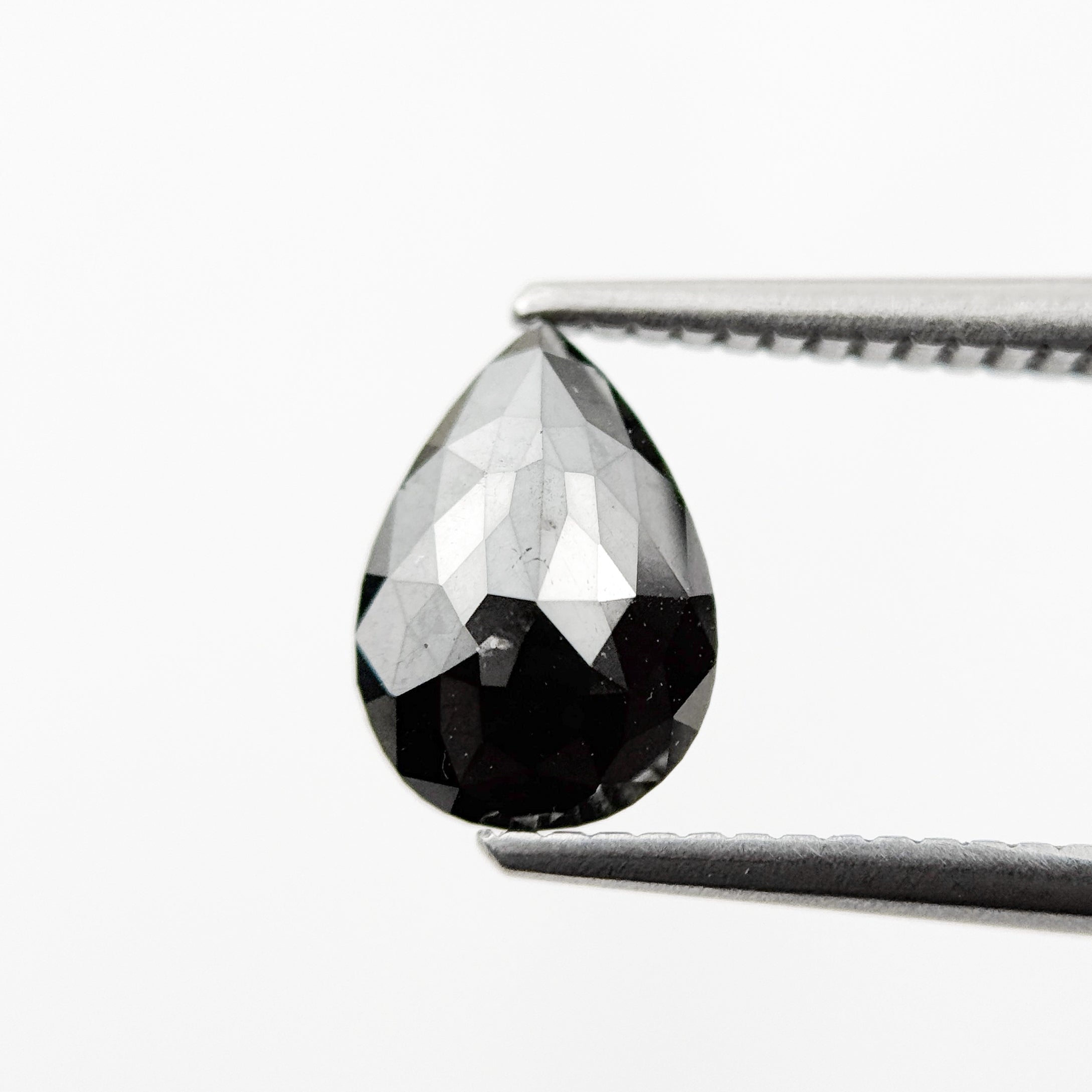 1.46 Ct Pear Rose Cut Black Natural Fancy Diamond
