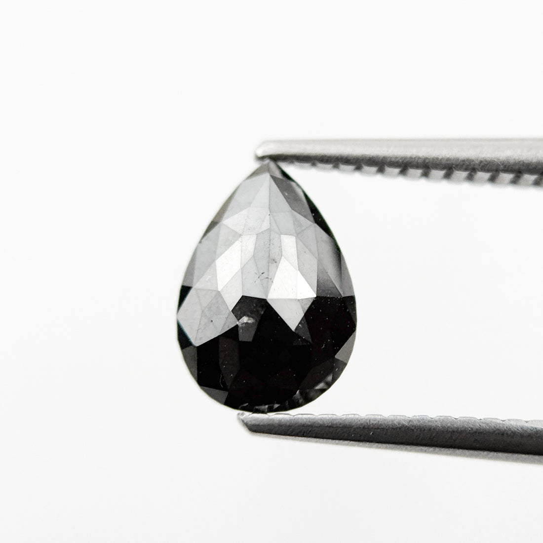 1.46 Ct Pear Rose Cut Black Natural Fancy Diamond