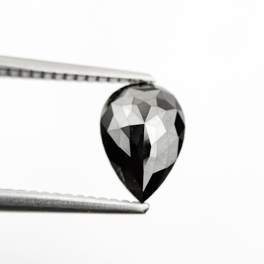 1.46 Ct Pear Rose Cut Black Natural Fancy Diamond