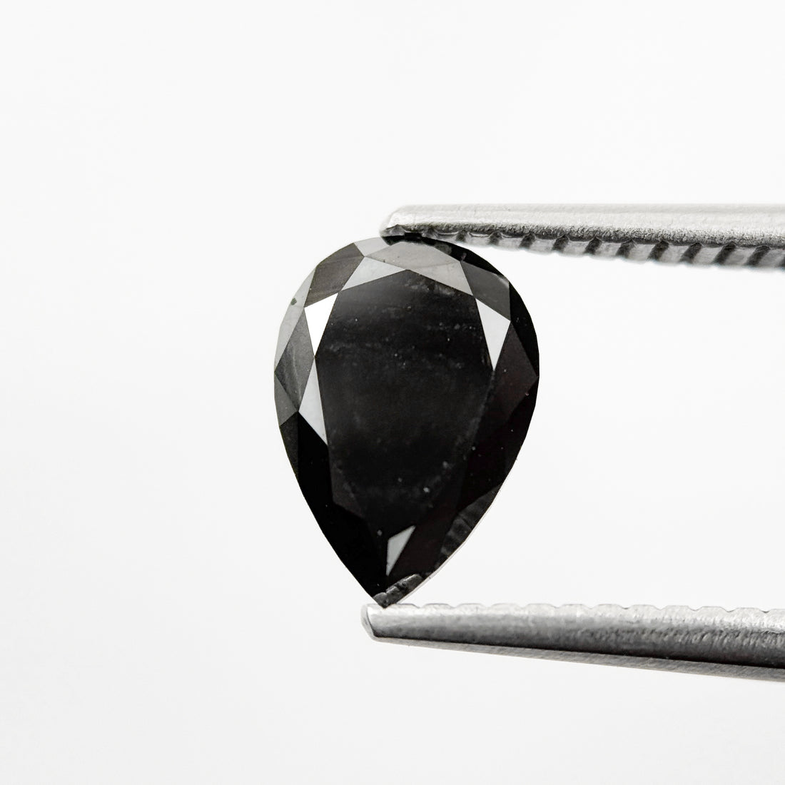 1.46 Ct Pear Rose Cut Black Natural Fancy Diamond