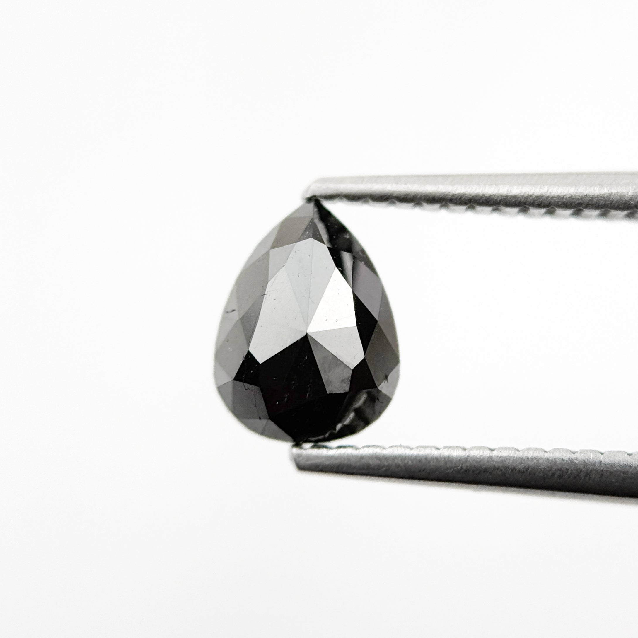 1.05 Ct Pear Rose Cut Black Natural Fancy Diamond