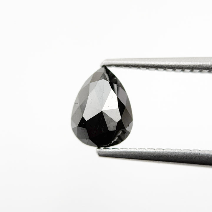 1.05 Ct Pear Rose Cut Black Natural Fancy Diamond