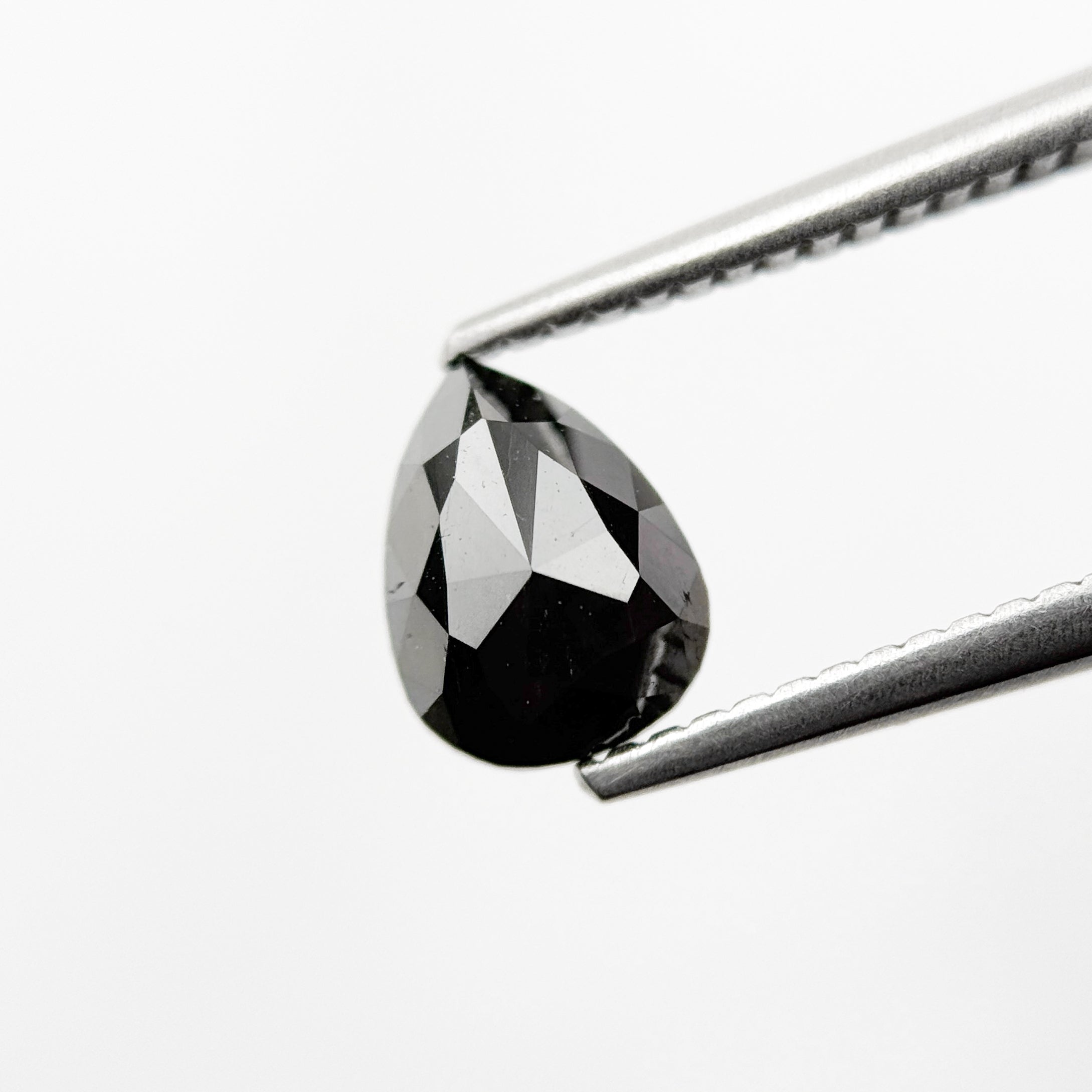 1.05 Ct Pear Rose Cut Black Natural Fancy Diamond