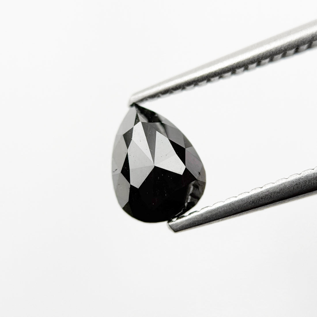 1.05 Ct Pear Rose Cut Black Natural Fancy Diamond