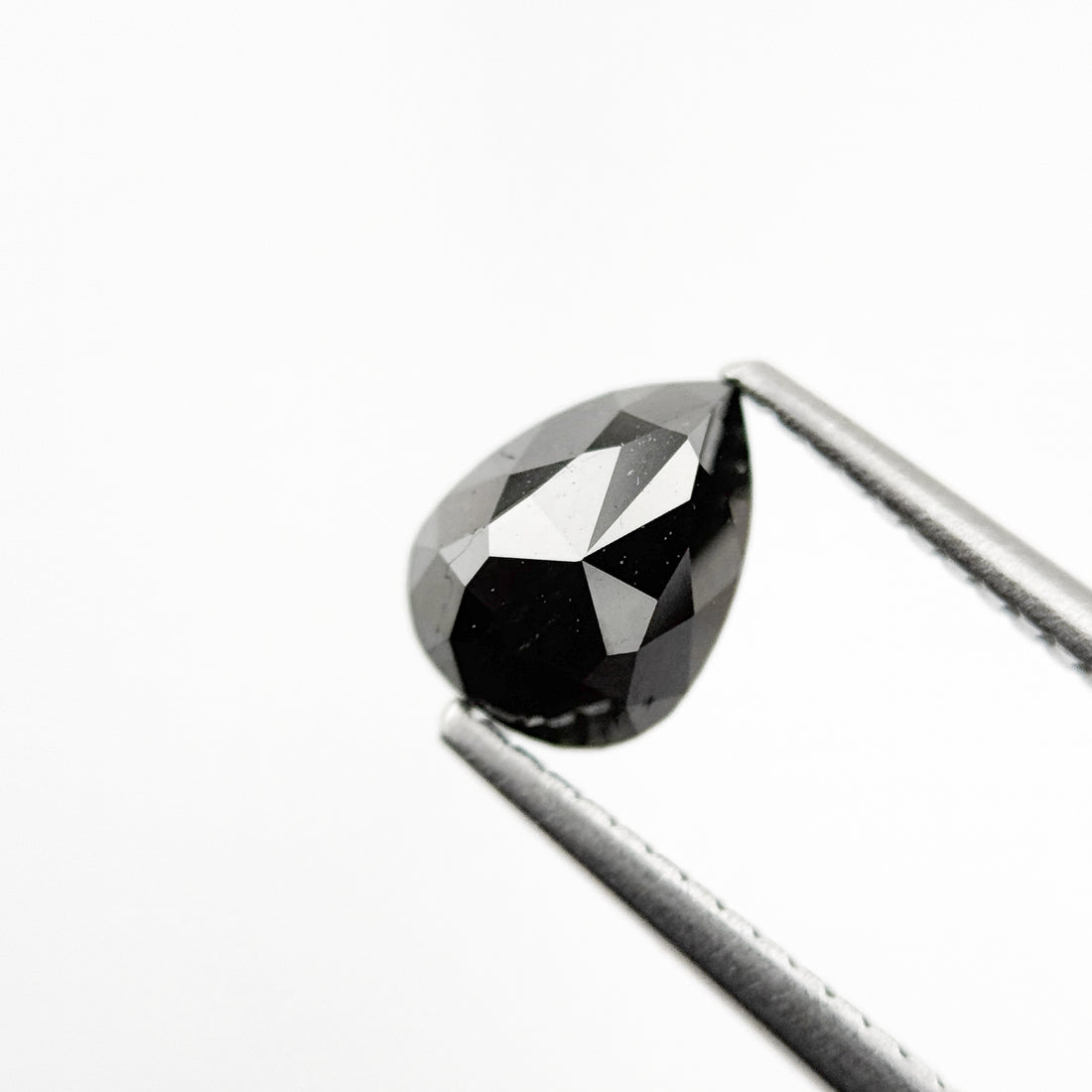 1.05 Ct Pear Rose Cut Black Natural Fancy Diamond