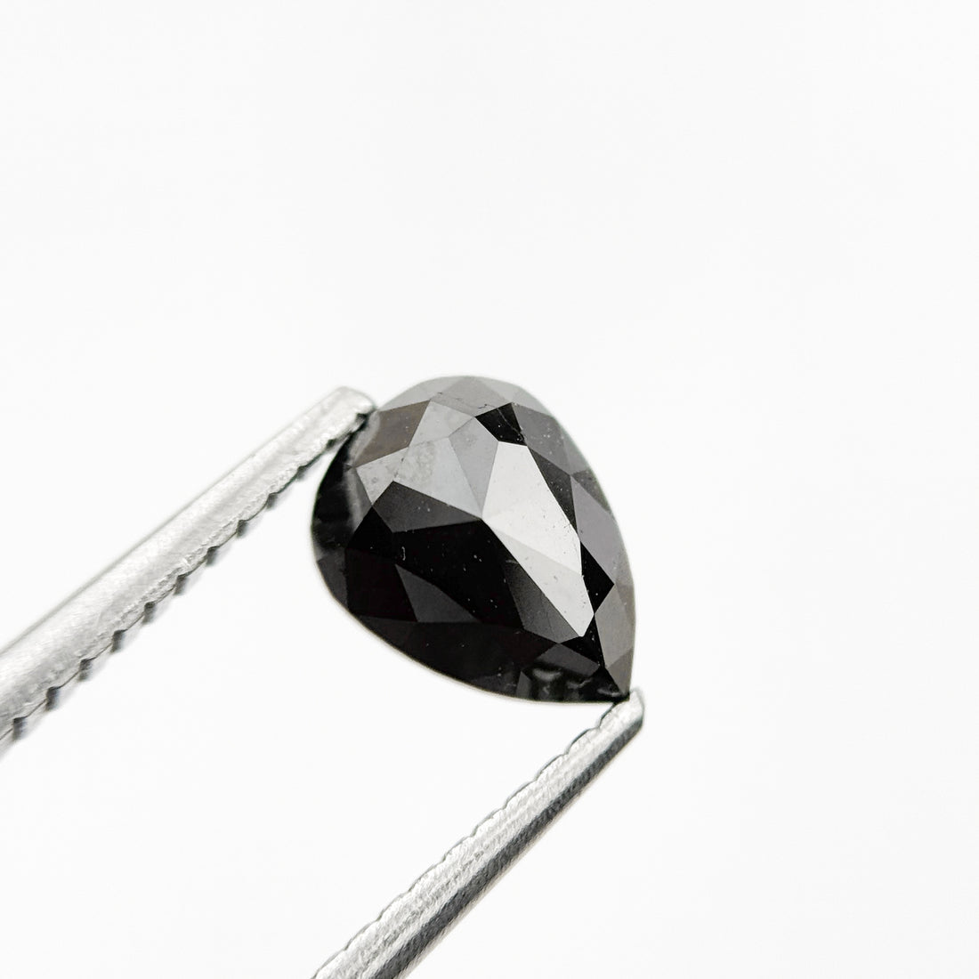 1.05 Ct Pear Rose Cut Black Natural Fancy Diamond