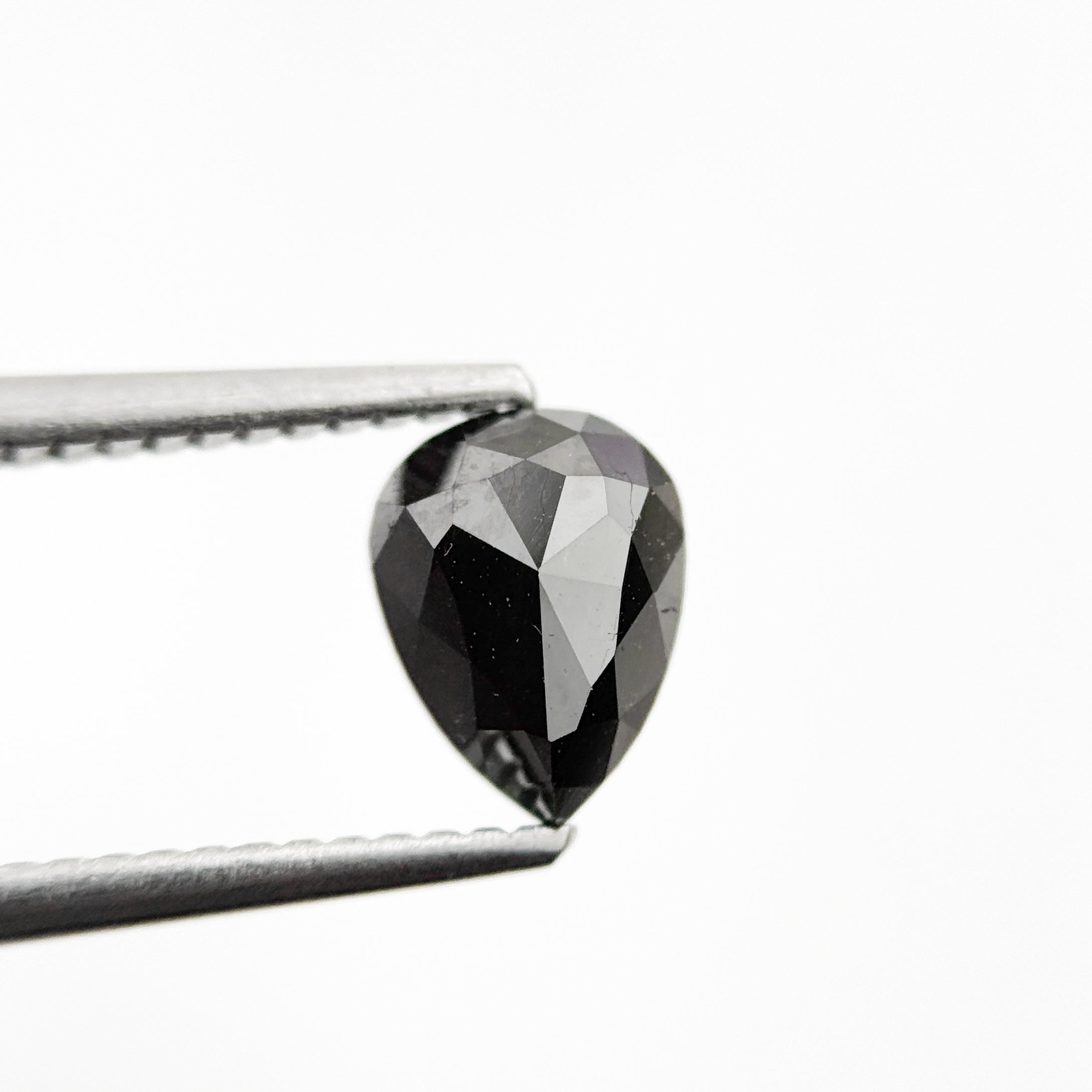 1.05 Ct Pear Rose Cut Black Natural Fancy Diamond