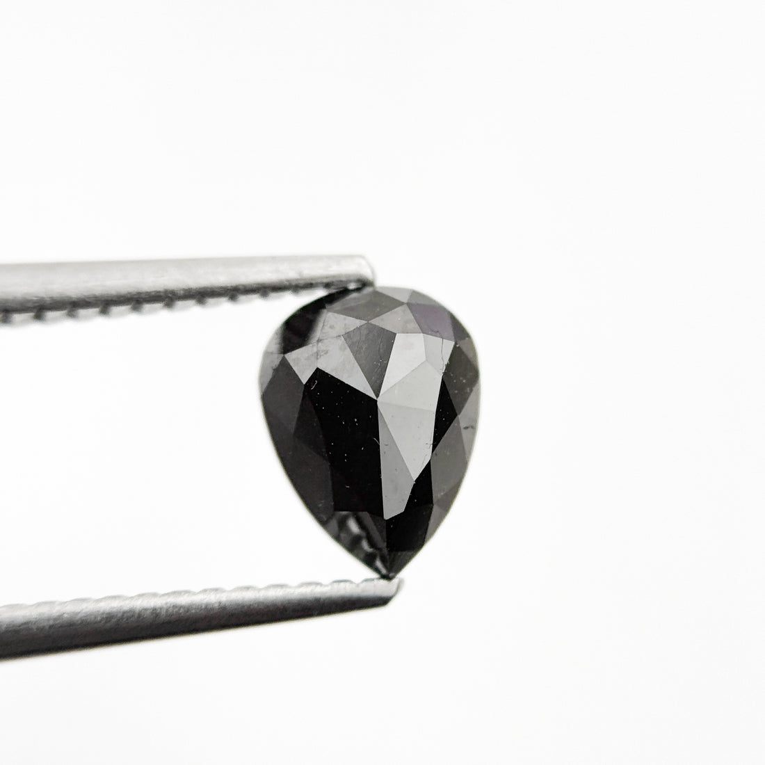 1.05 Ct Pear Rose Cut Black Natural Fancy Diamond