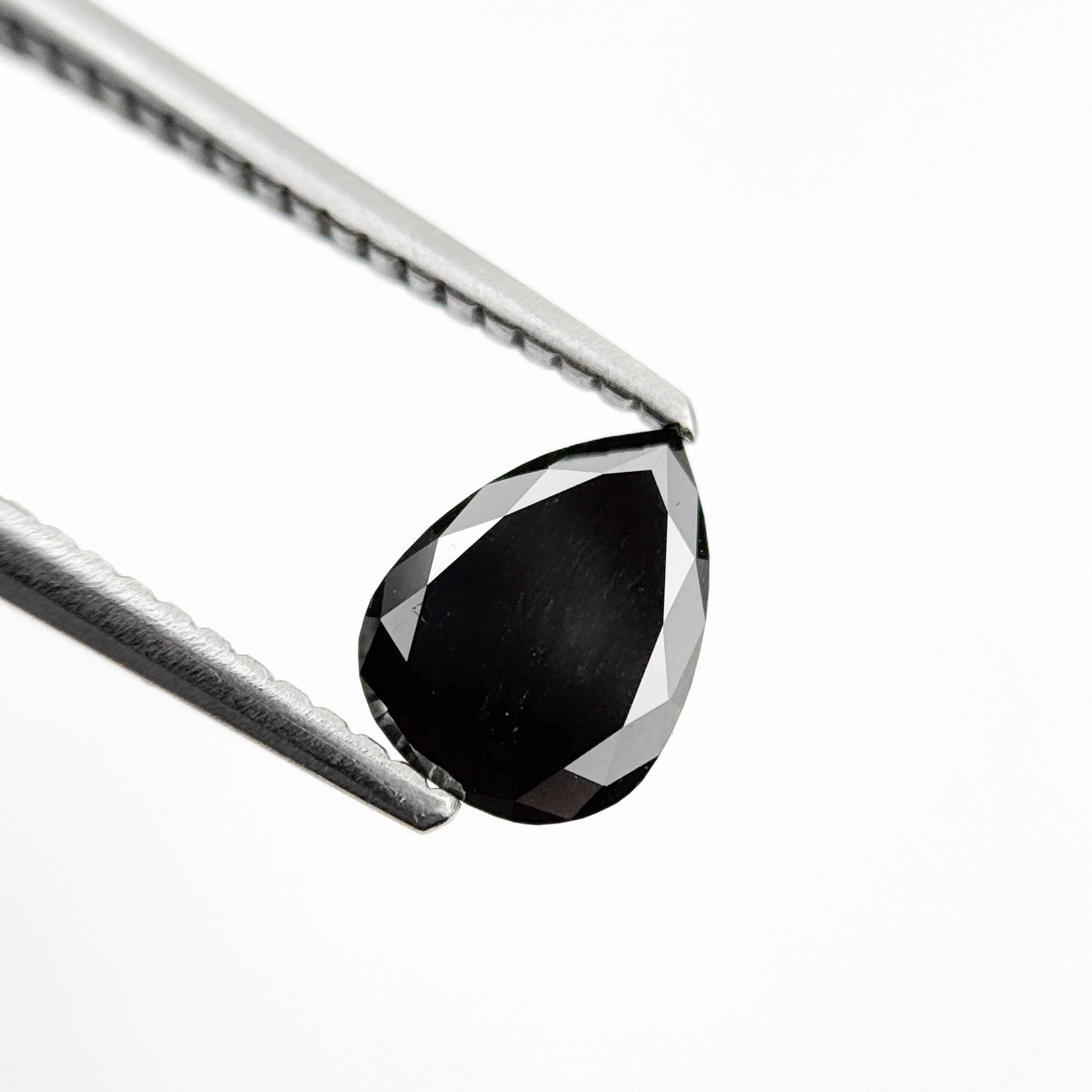 1.05 Ct Pear Rose Cut Black Natural Fancy Diamond