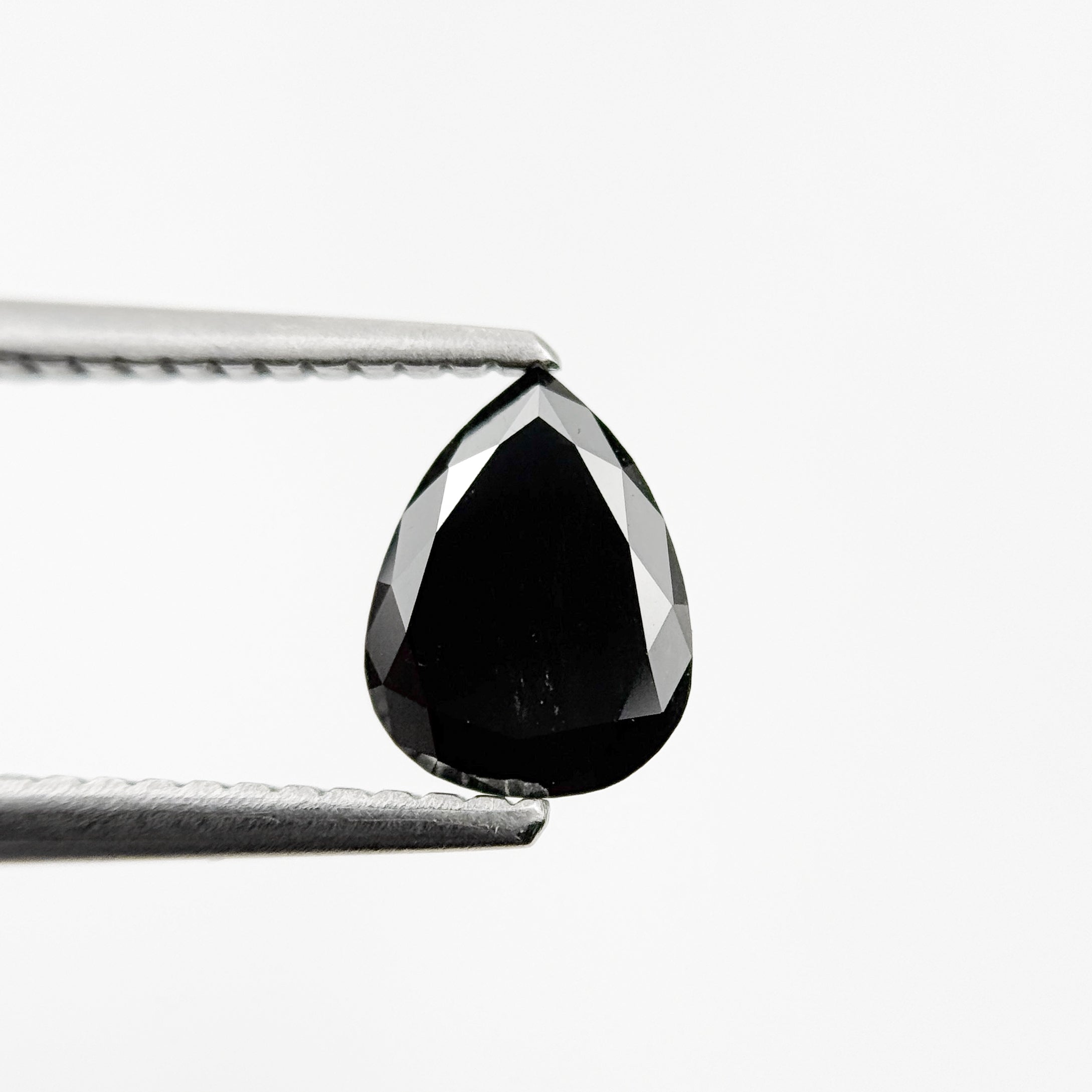 1.05 Ct Pear Rose Cut Black Natural Fancy Diamond