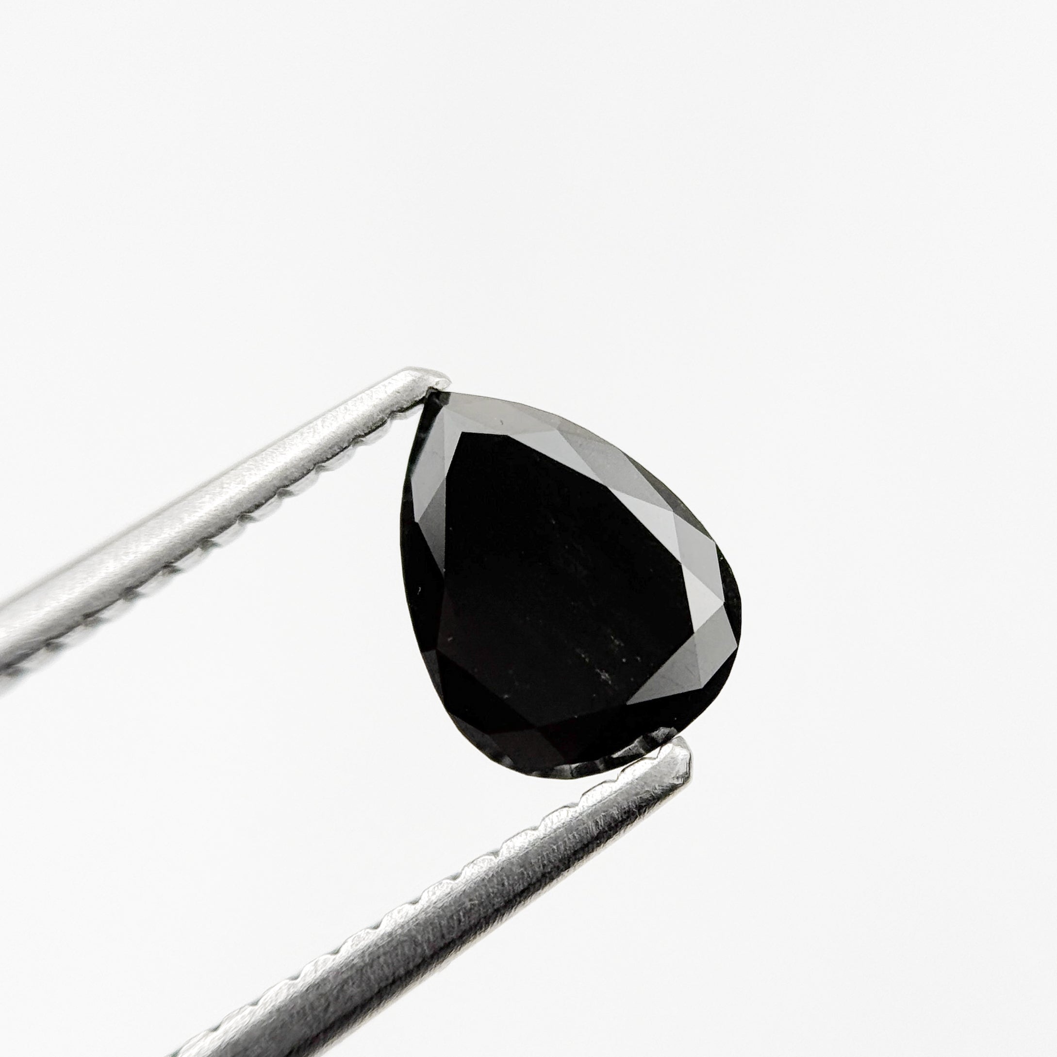 1.05 Ct Pear Rose Cut Black Natural Fancy Diamond