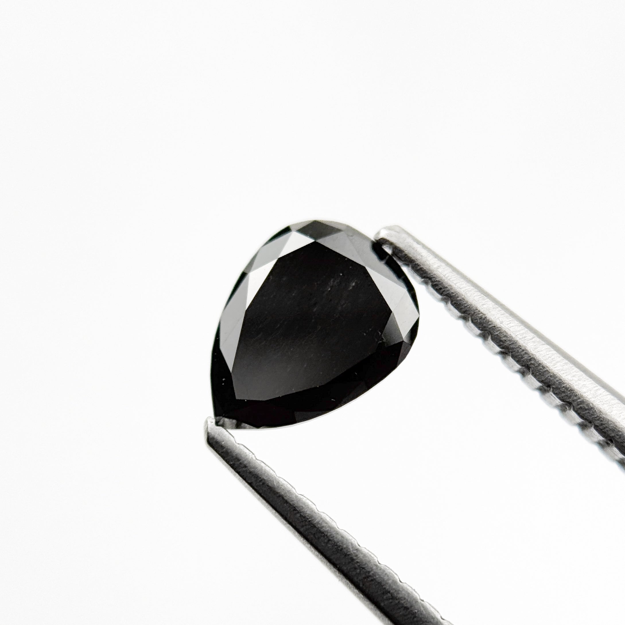 1.05 Ct Pear Rose Cut Black Natural Fancy Diamond