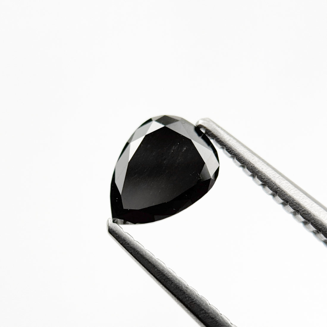 1.05 Ct Pear Rose Cut Black Natural Fancy Diamond