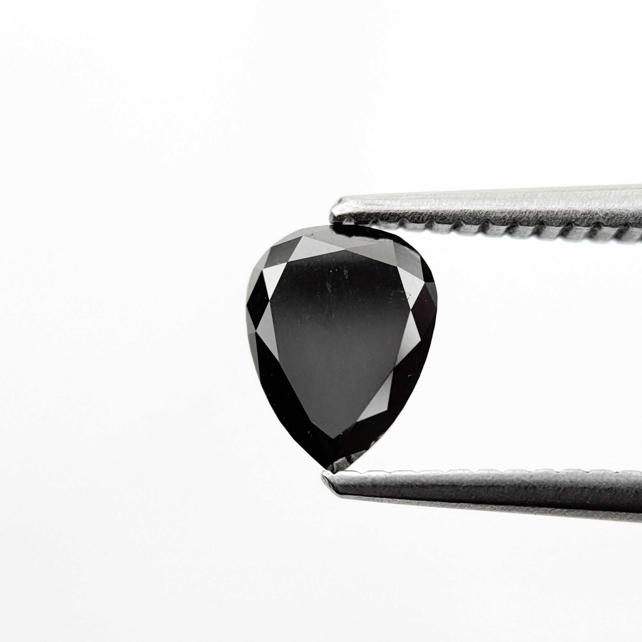 1.05 Ct Pear Rose Cut Black Natural Fancy Diamond