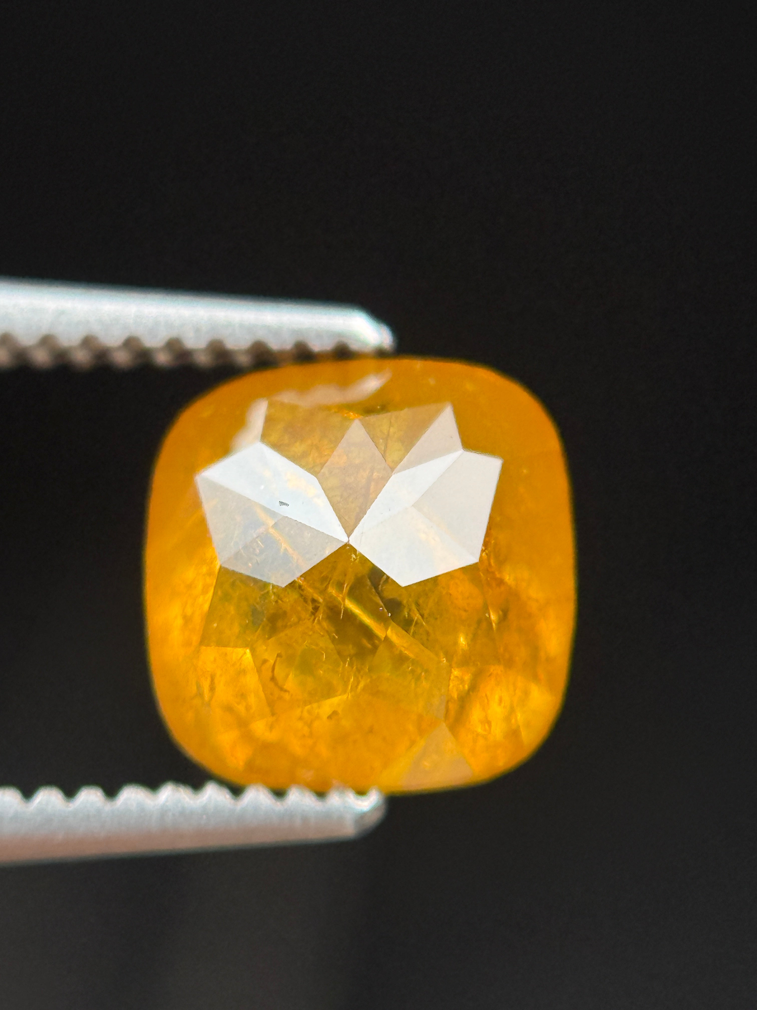 1.70 Ct Cushion Rose Cut Orange Natural Fancy Diamond