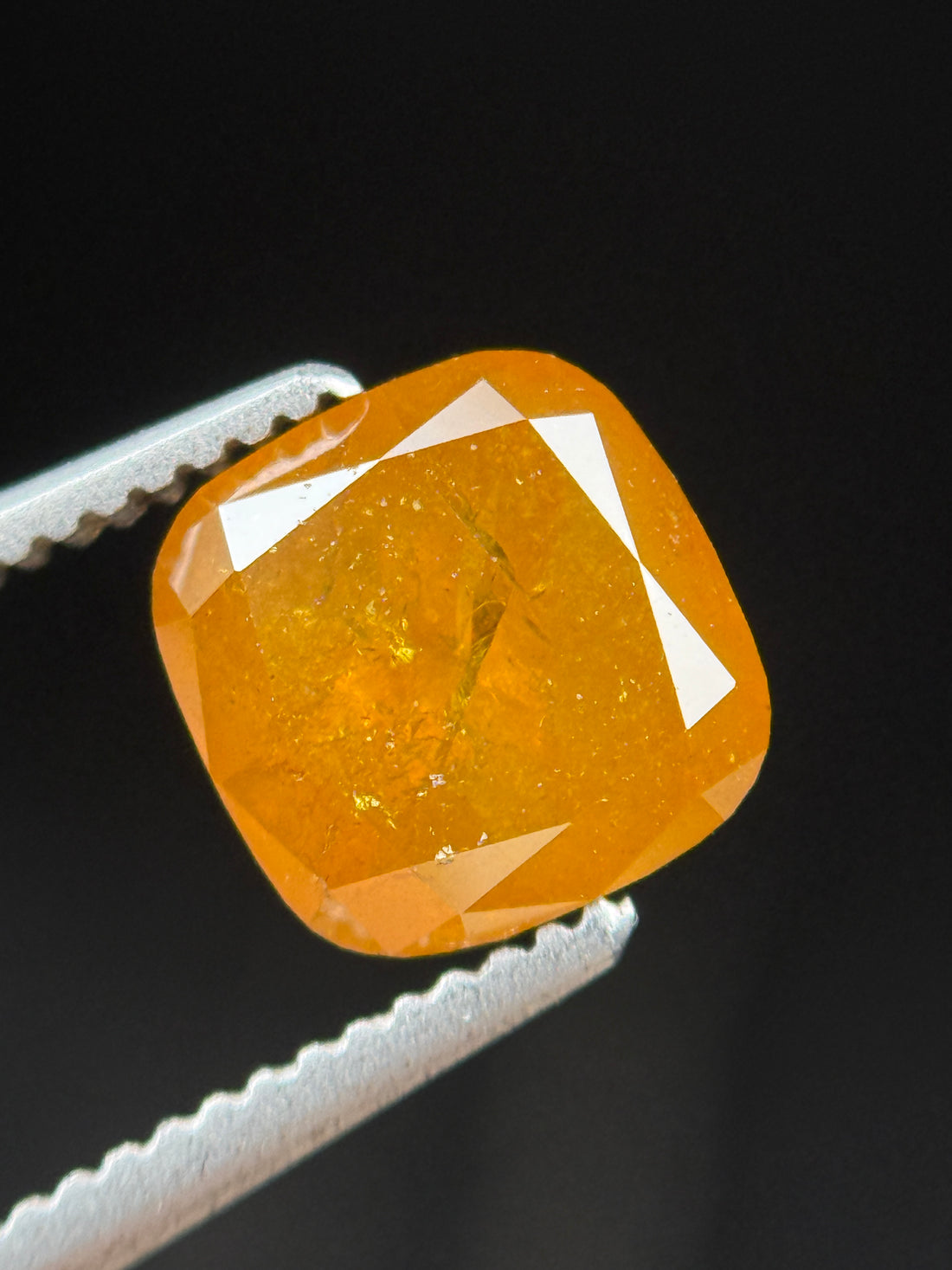 1.70 Ct Cushion Rose Cut Orange Natural Fancy Diamond