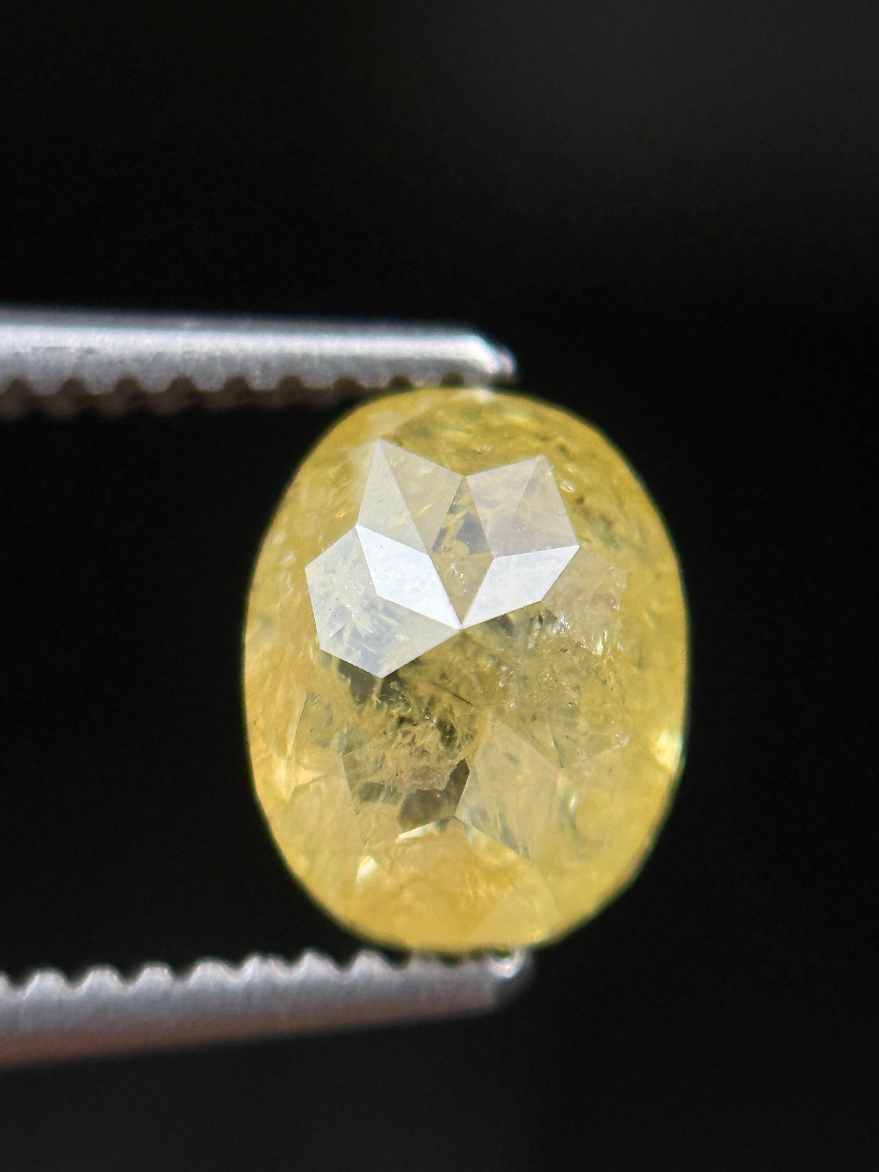 1.25 Ct Oval Rose Cut Yellow Natural Fancy Diamond