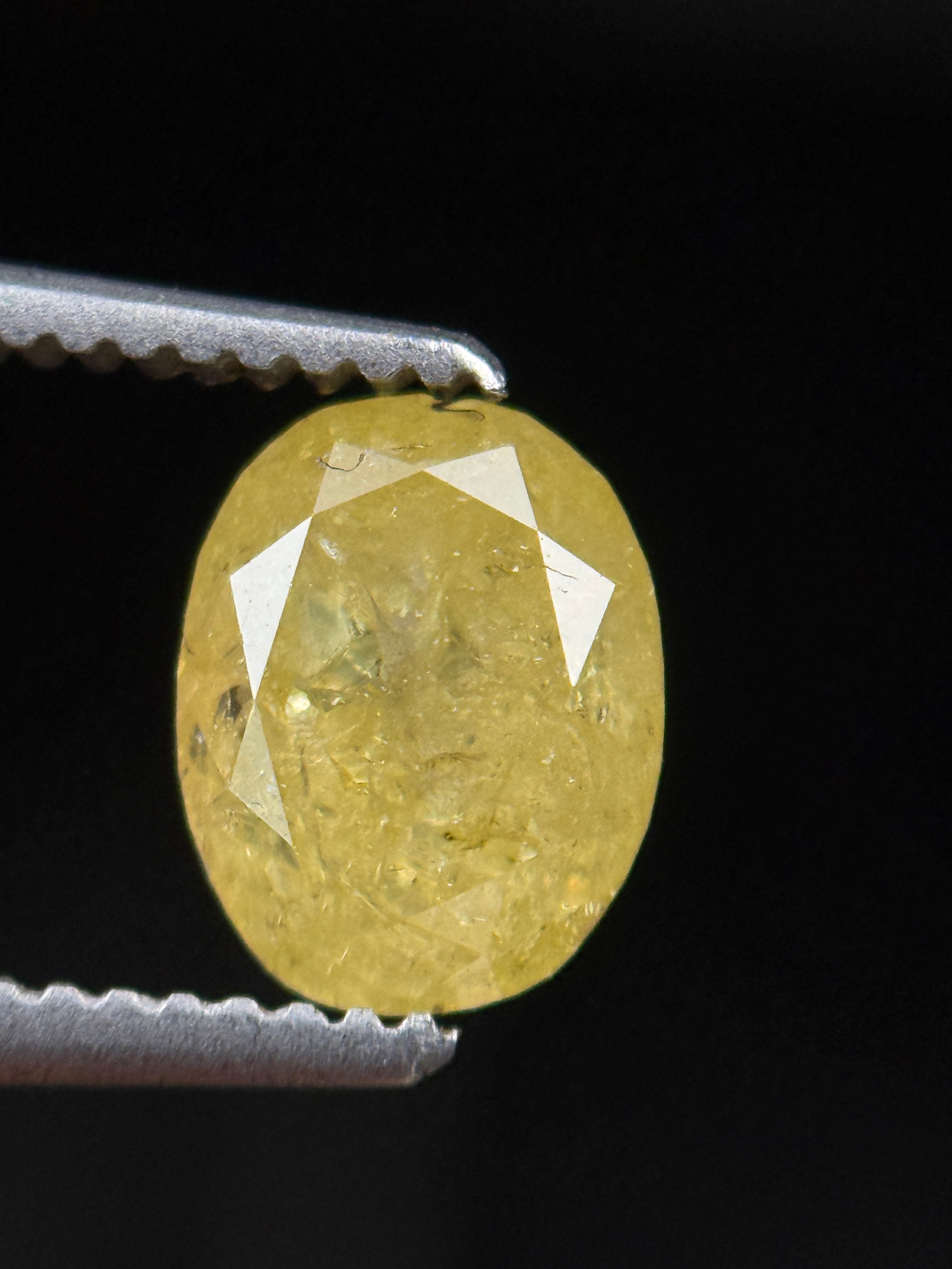 1.25 Ct Oval Rose Cut Yellow Natural Fancy Diamond