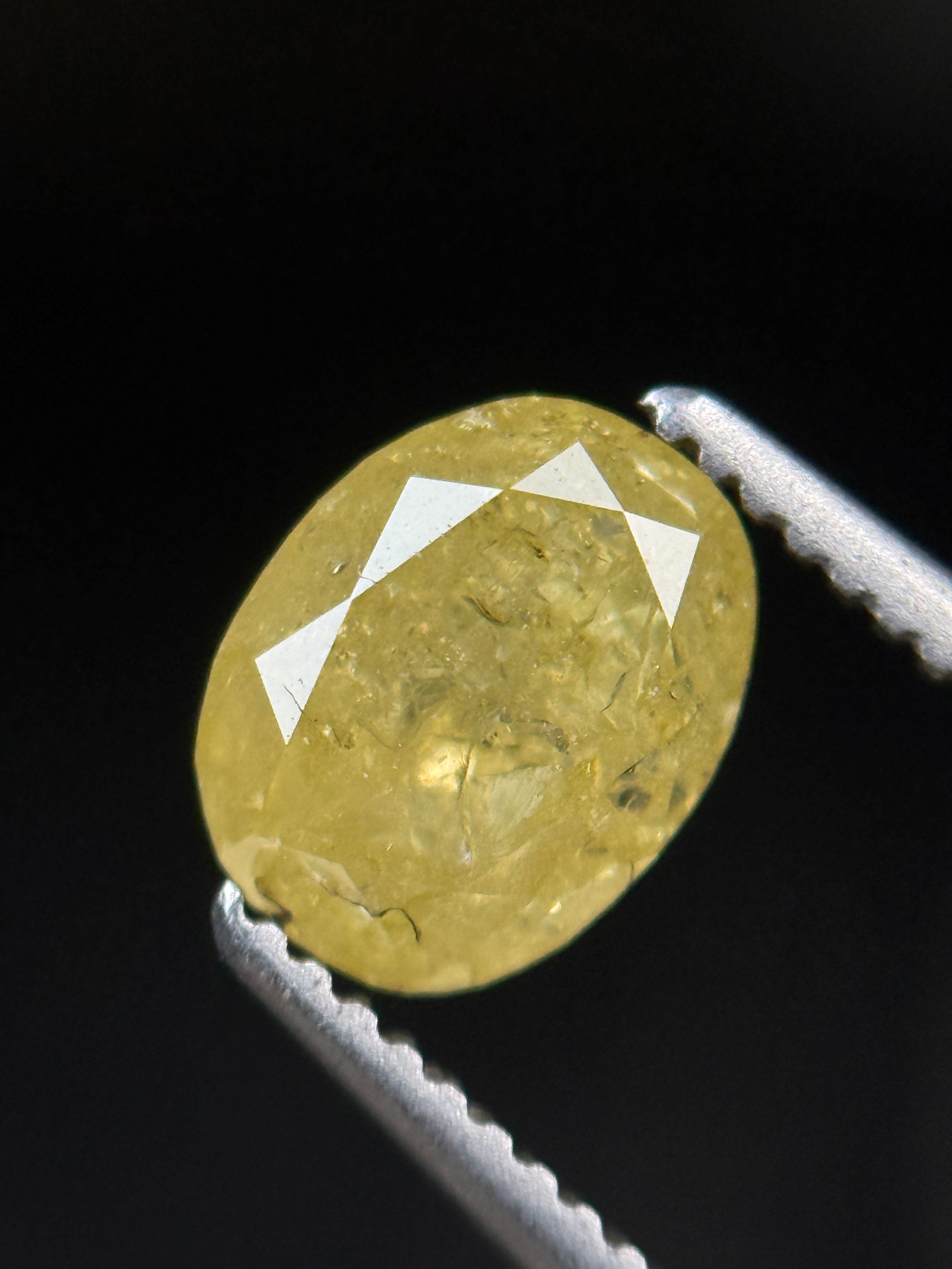1.25 Ct Oval Rose Cut Yellow Natural Fancy Diamond
