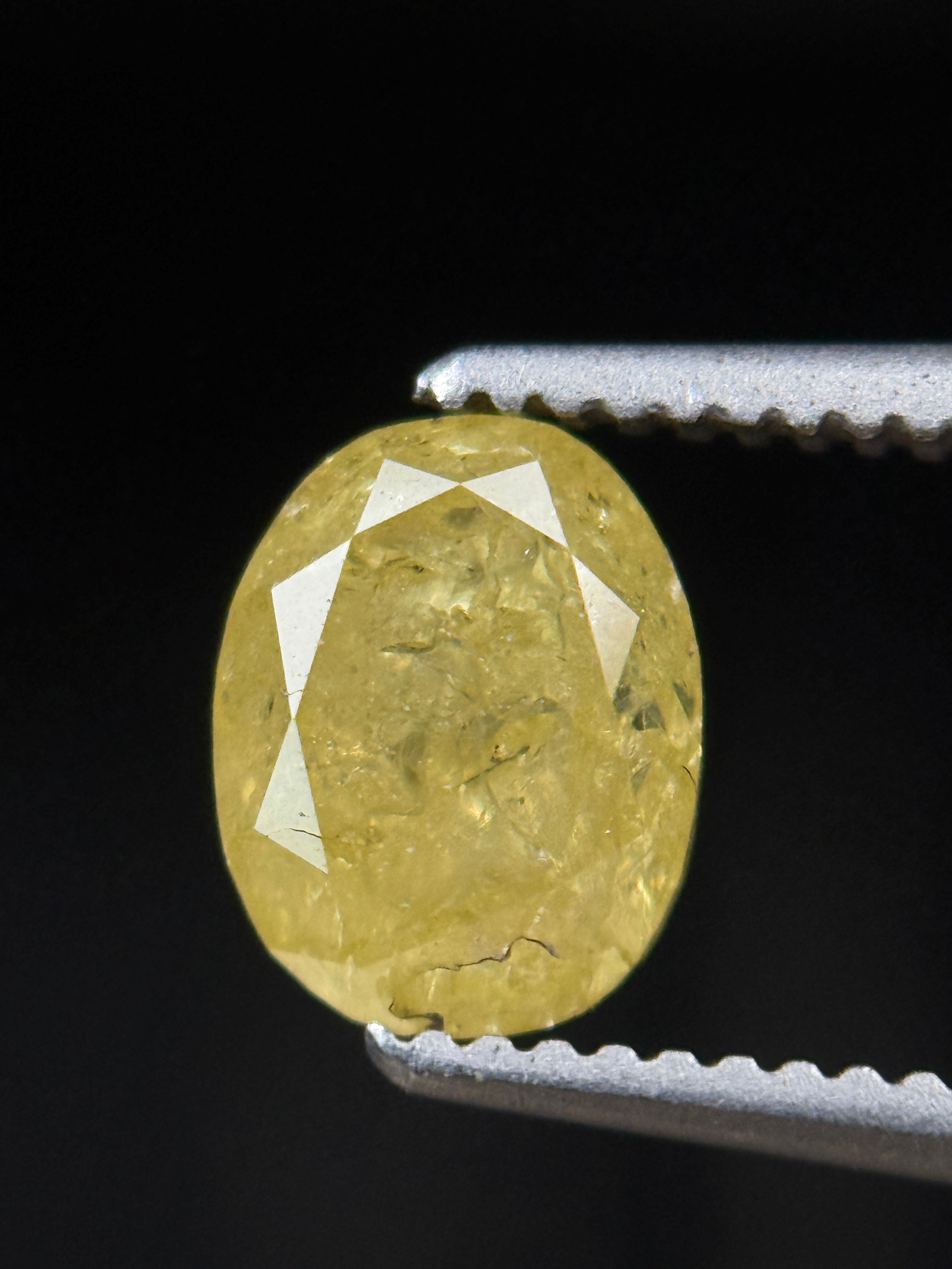 1.25 Ct Oval Rose Cut Yellow Natural Fancy Diamond