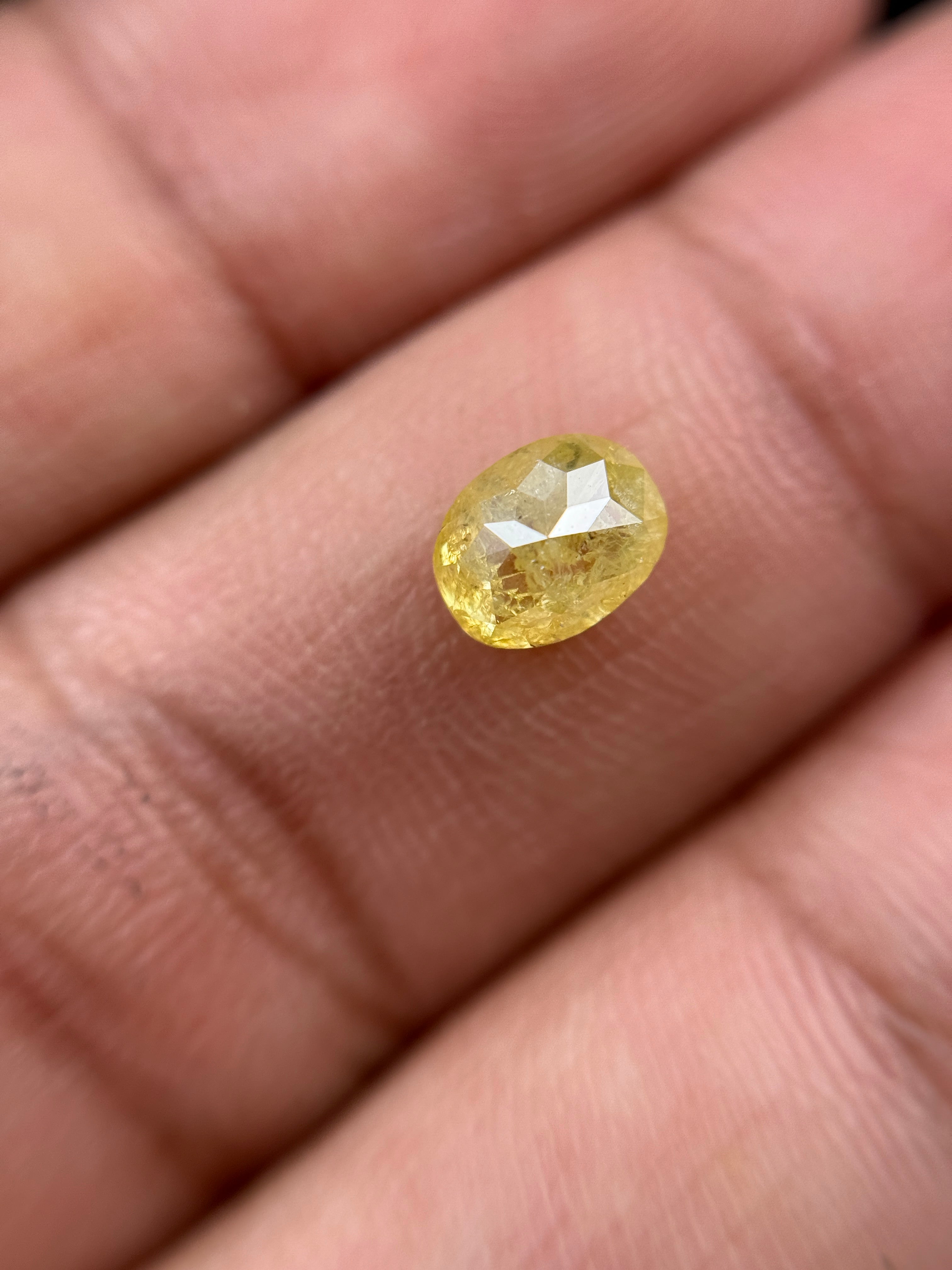 1.25 Ct Oval Rose Cut Yellow Natural Fancy Diamond