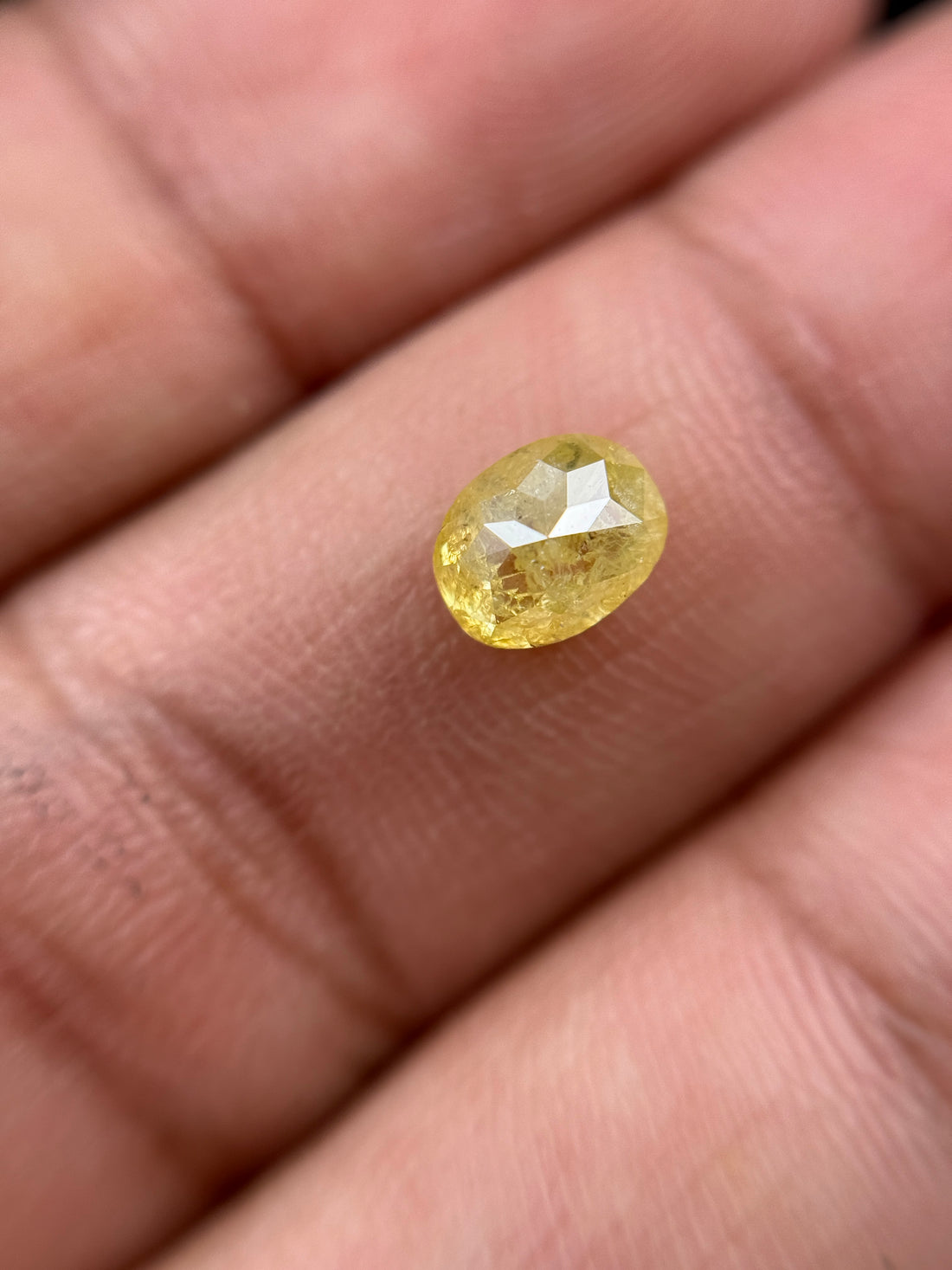 1.25 Ct Oval Rose Cut Yellow Natural Fancy Diamond