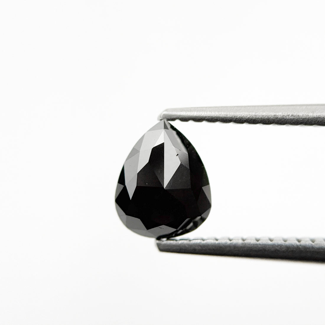 0.93 Ct Pear Rose Cut Black Natural Fancy Diamond