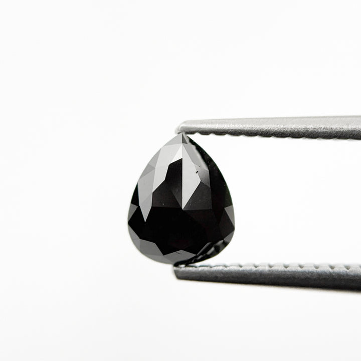 0.93 Ct Pear Rose Cut Black Natural Fancy Diamond