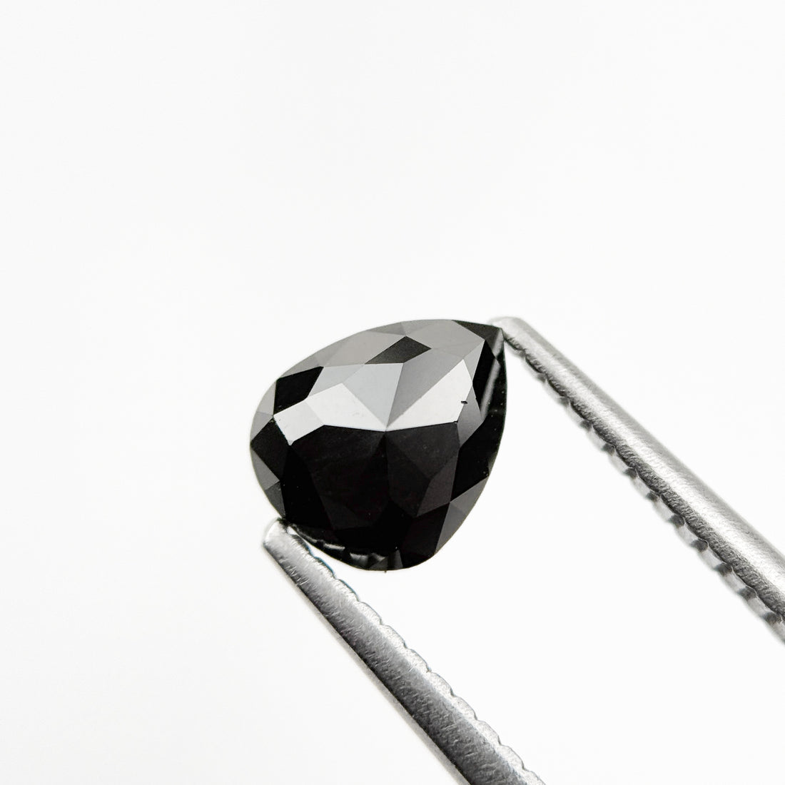 0.93 Ct Pear Rose Cut Black Natural Fancy Diamond