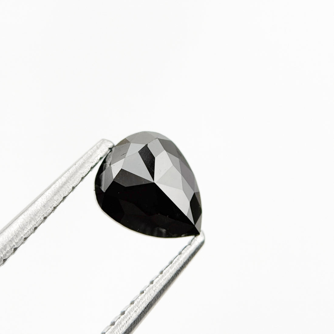 0.93 Ct Pear Rose Cut Black Natural Fancy Diamond