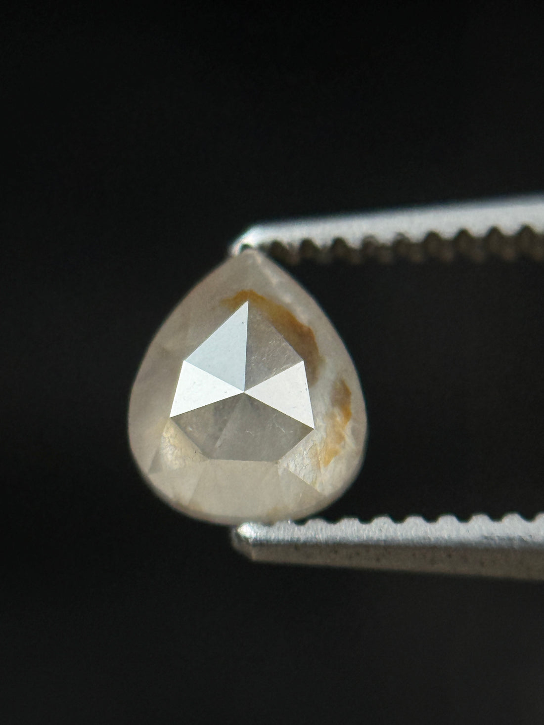 0.62 Ct Pear Rose Cut White Natural Fancy Diamond