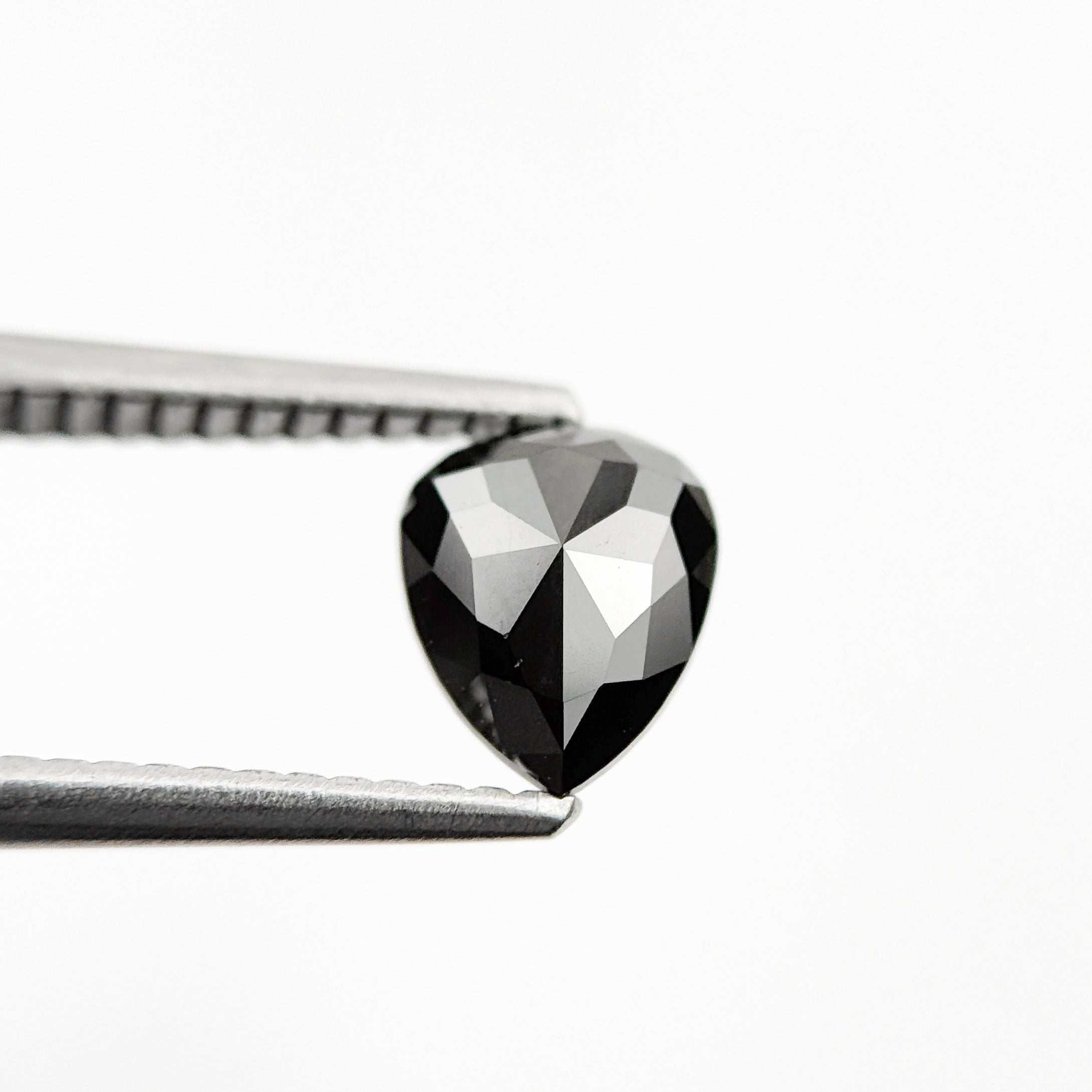 0.93 Ct Pear Rose Cut Black Natural Fancy Diamond