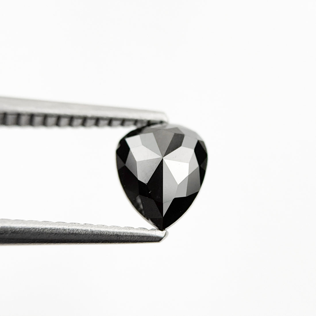 0.93 Ct Pear Rose Cut Black Natural Fancy Diamond