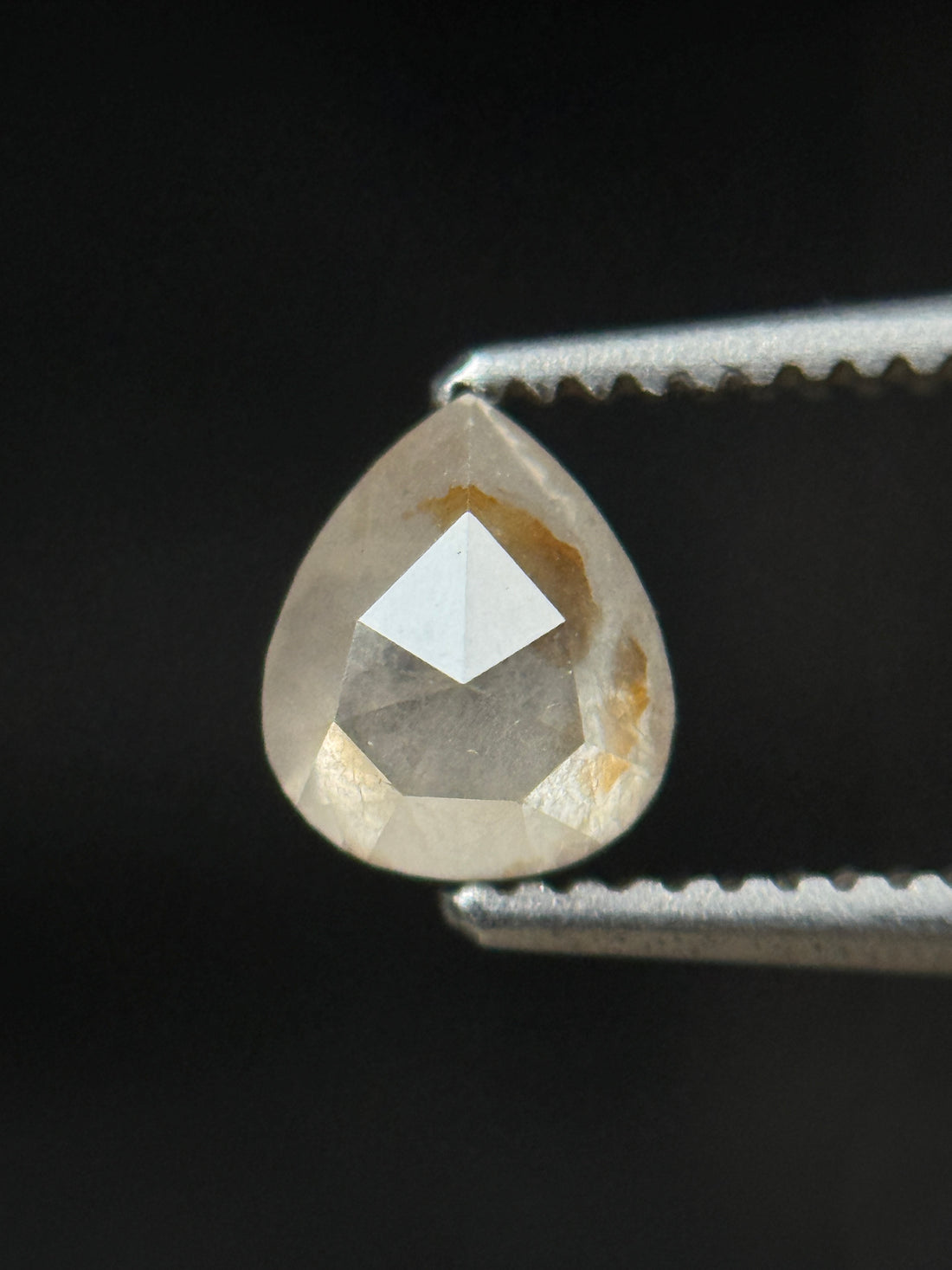 0.62 Ct Pear Rose Cut White Natural Fancy Diamond
