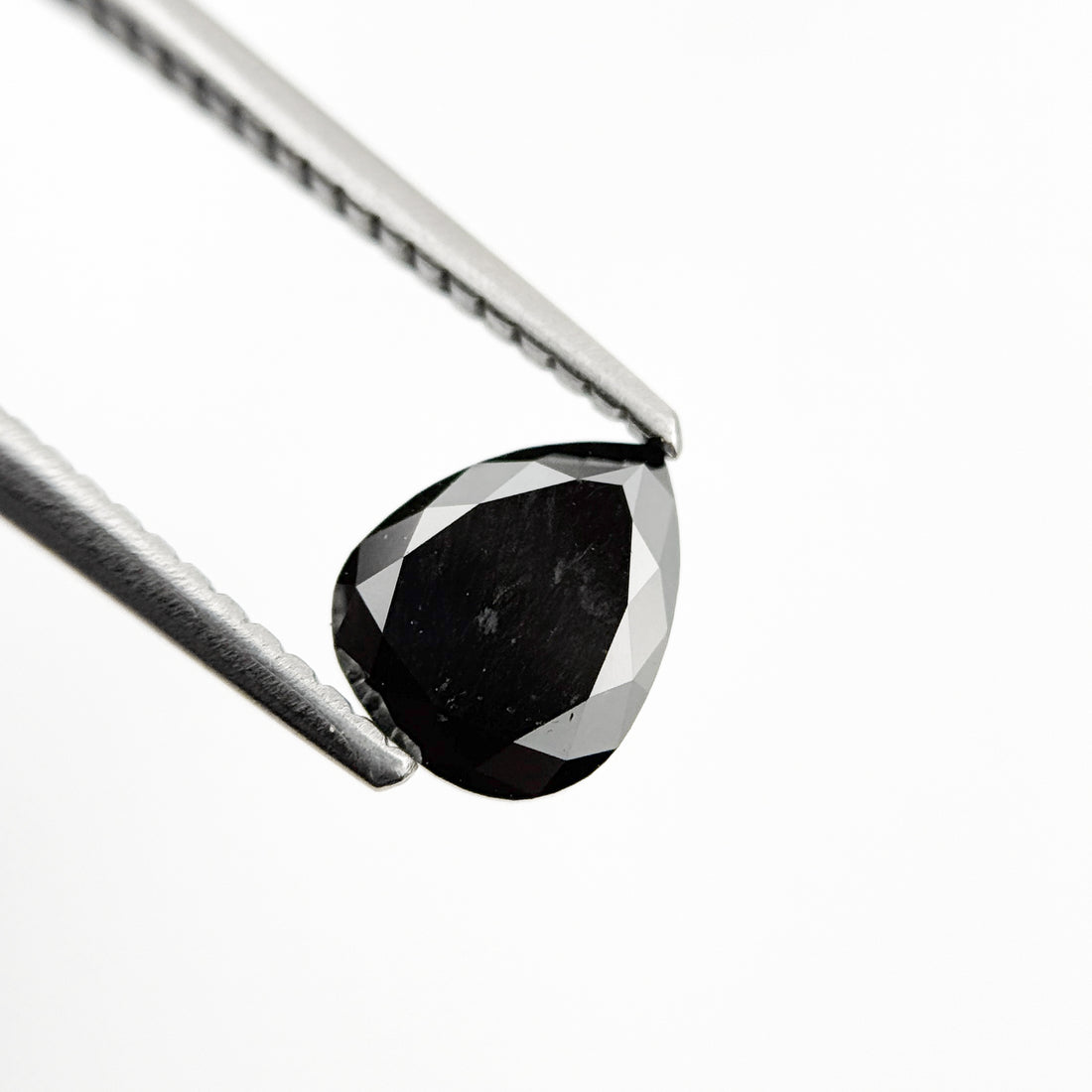 0.93 Ct Pear Rose Cut Black Natural Fancy Diamond