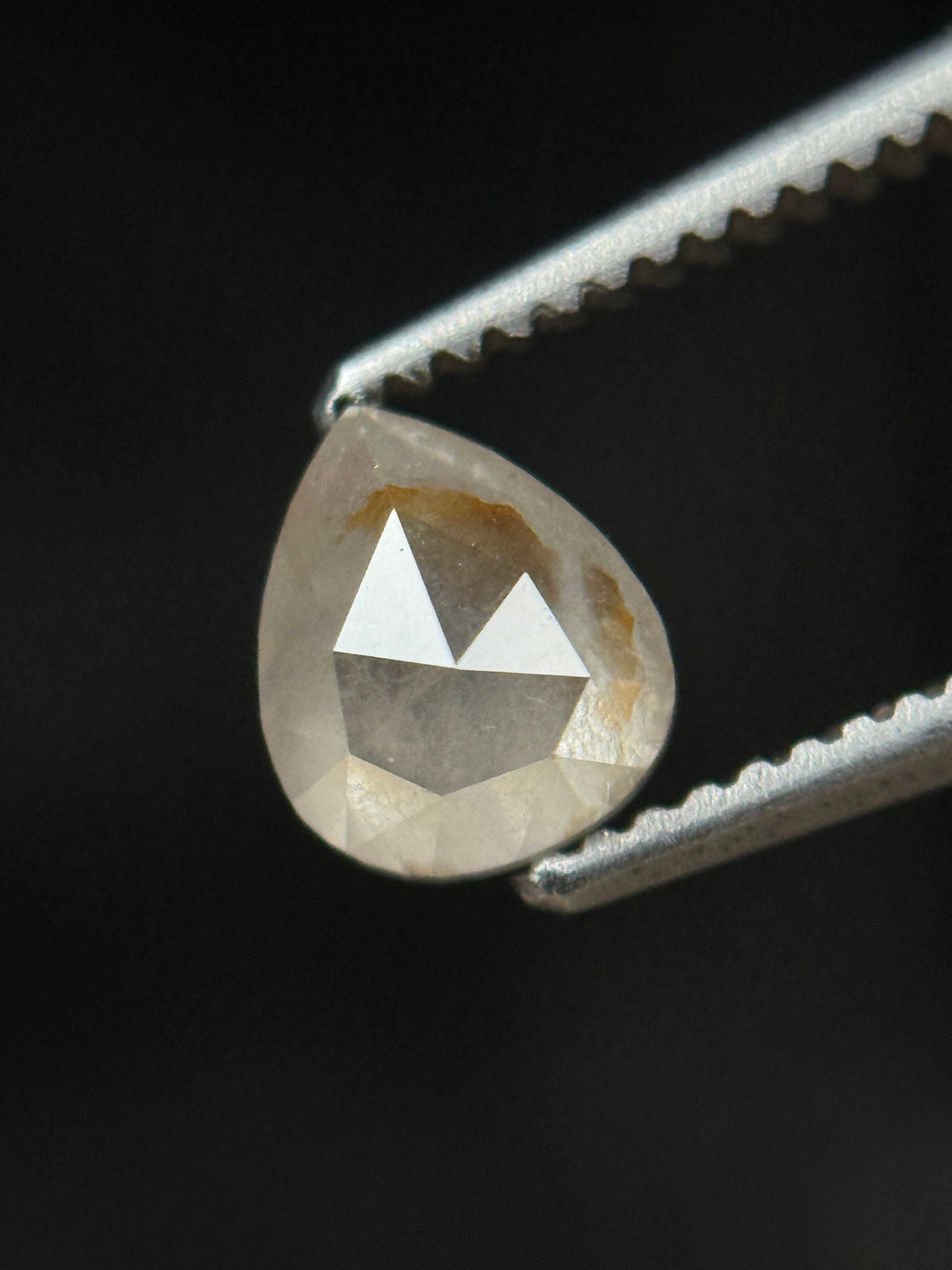 0.62 Ct Pear Rose Cut White Natural Fancy Diamond