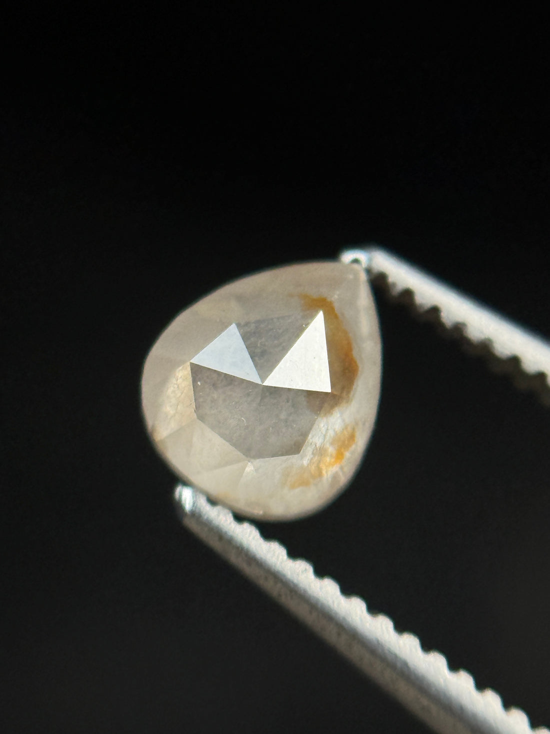 0.62 Ct Pear Rose Cut White Natural Fancy Diamond