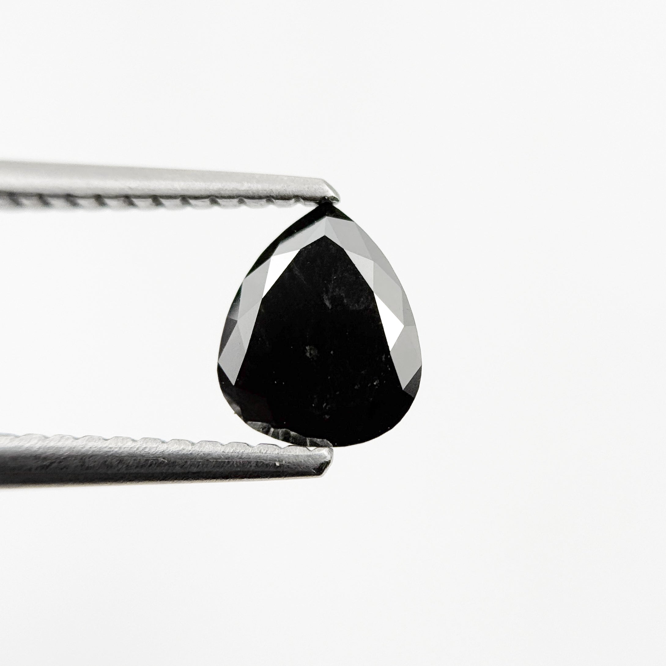 0.93 Ct Pear Rose Cut Black Natural Fancy Diamond