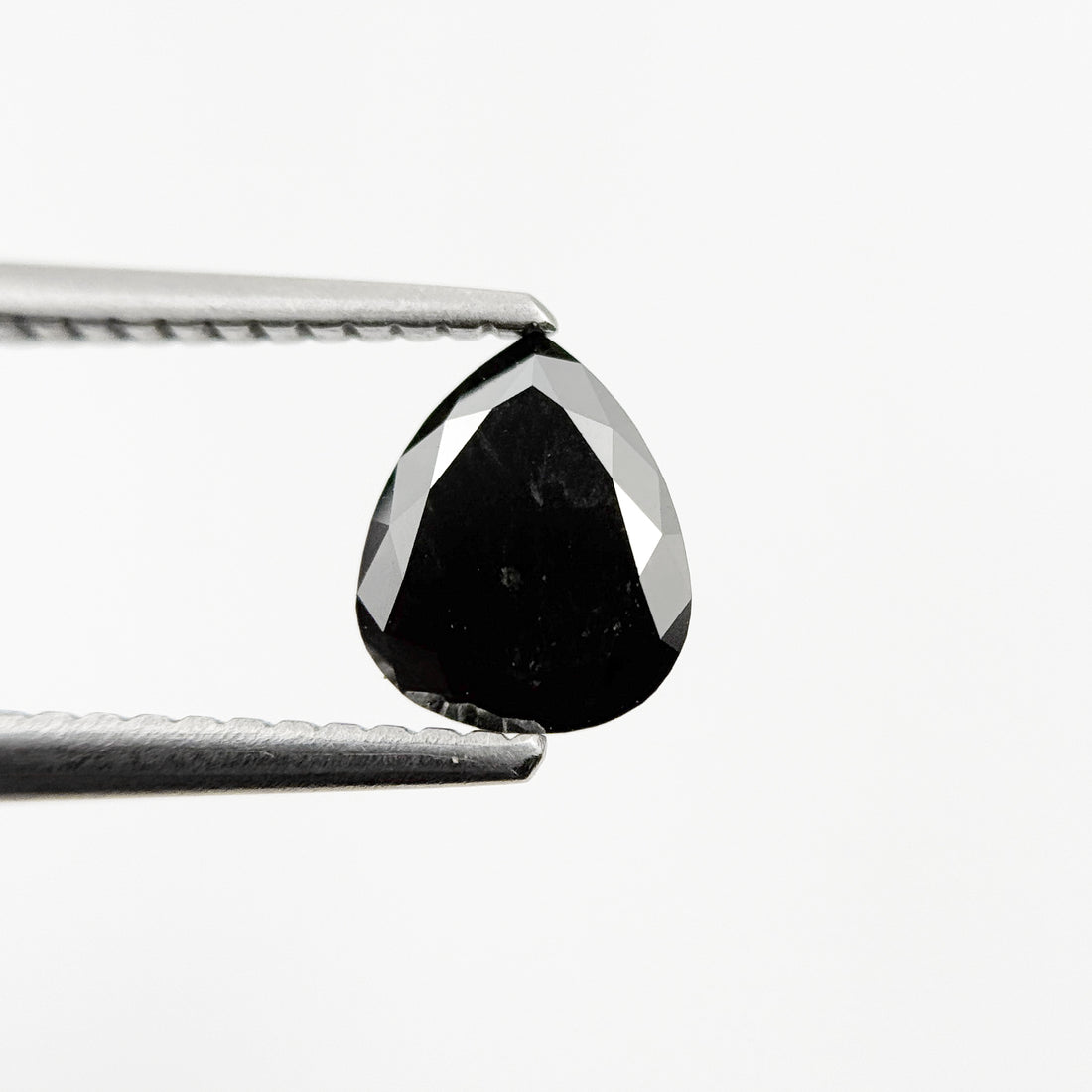 0.93 Ct Pear Rose Cut Black Natural Fancy Diamond