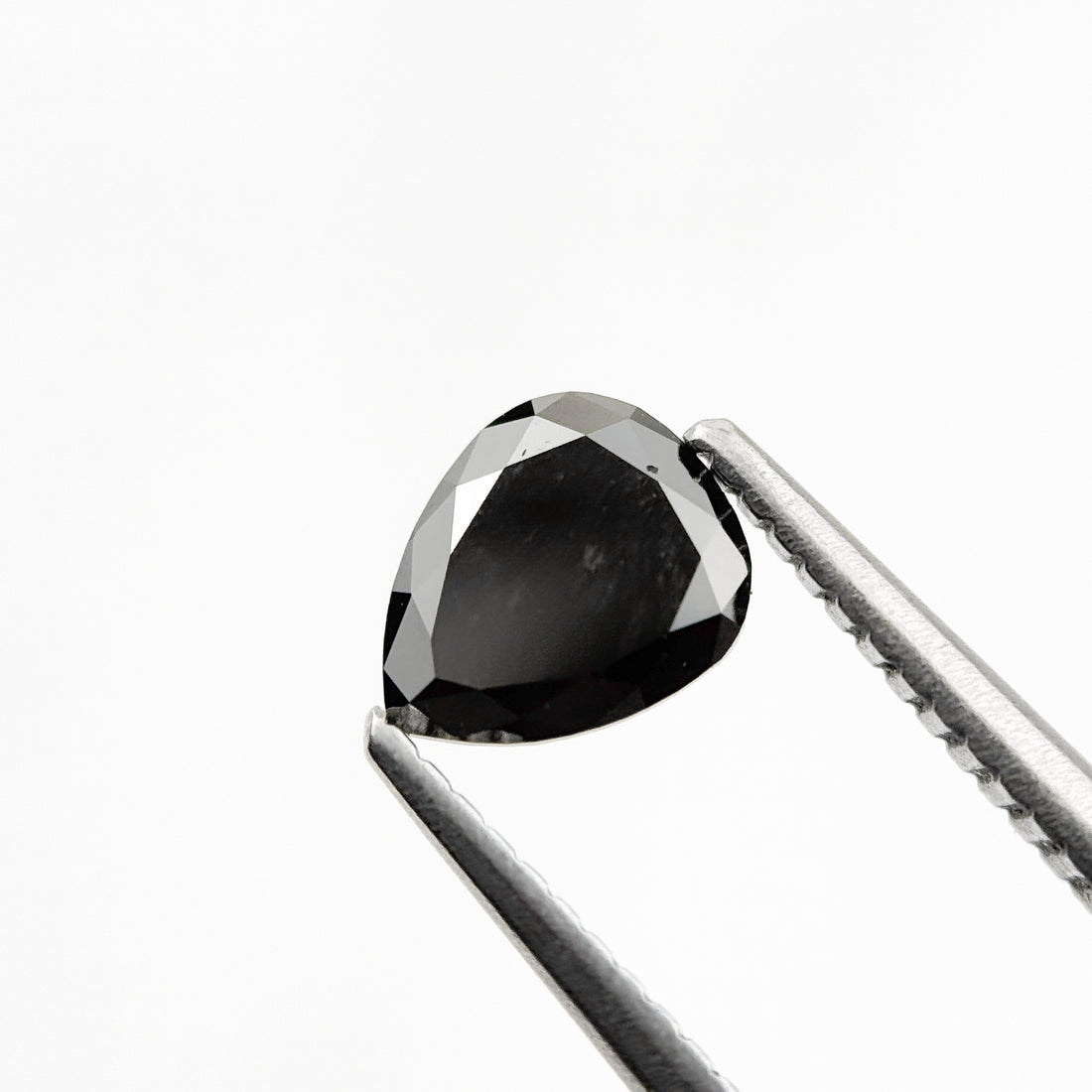 0.93 Ct Pear Rose Cut Black Natural Fancy Diamond