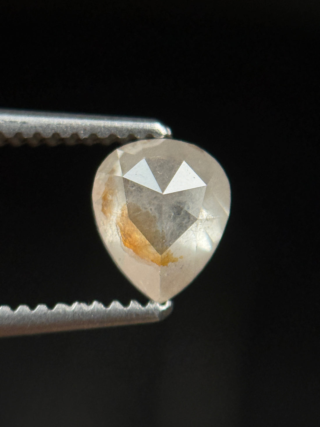 0.62 Ct Pear Rose Cut White Natural Fancy Diamond