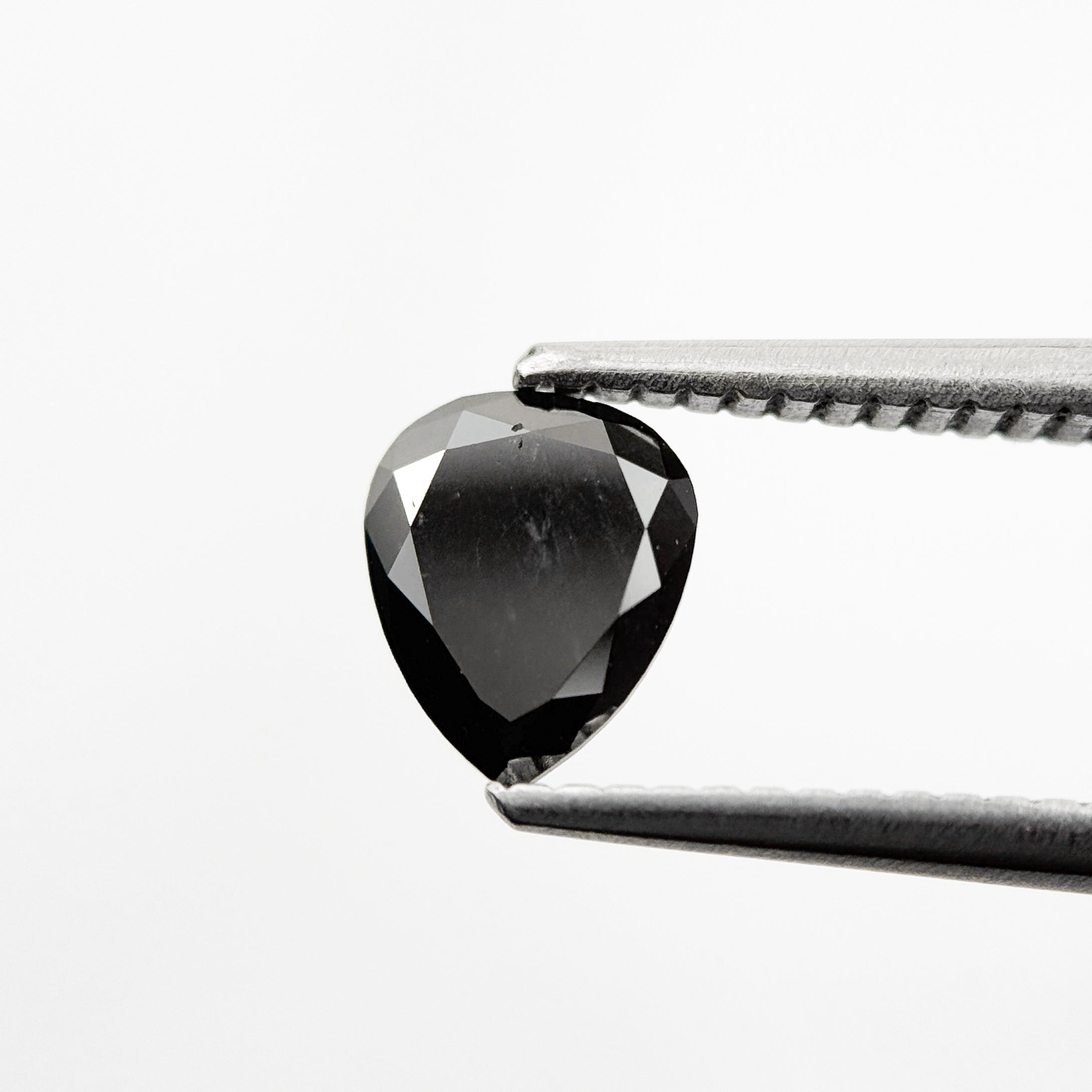 0.93 Ct Pear Rose Cut Black Natural Fancy Diamond