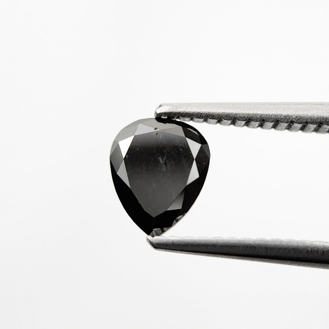 0.93 Ct Pear Rose Cut Black Natural Fancy Diamond