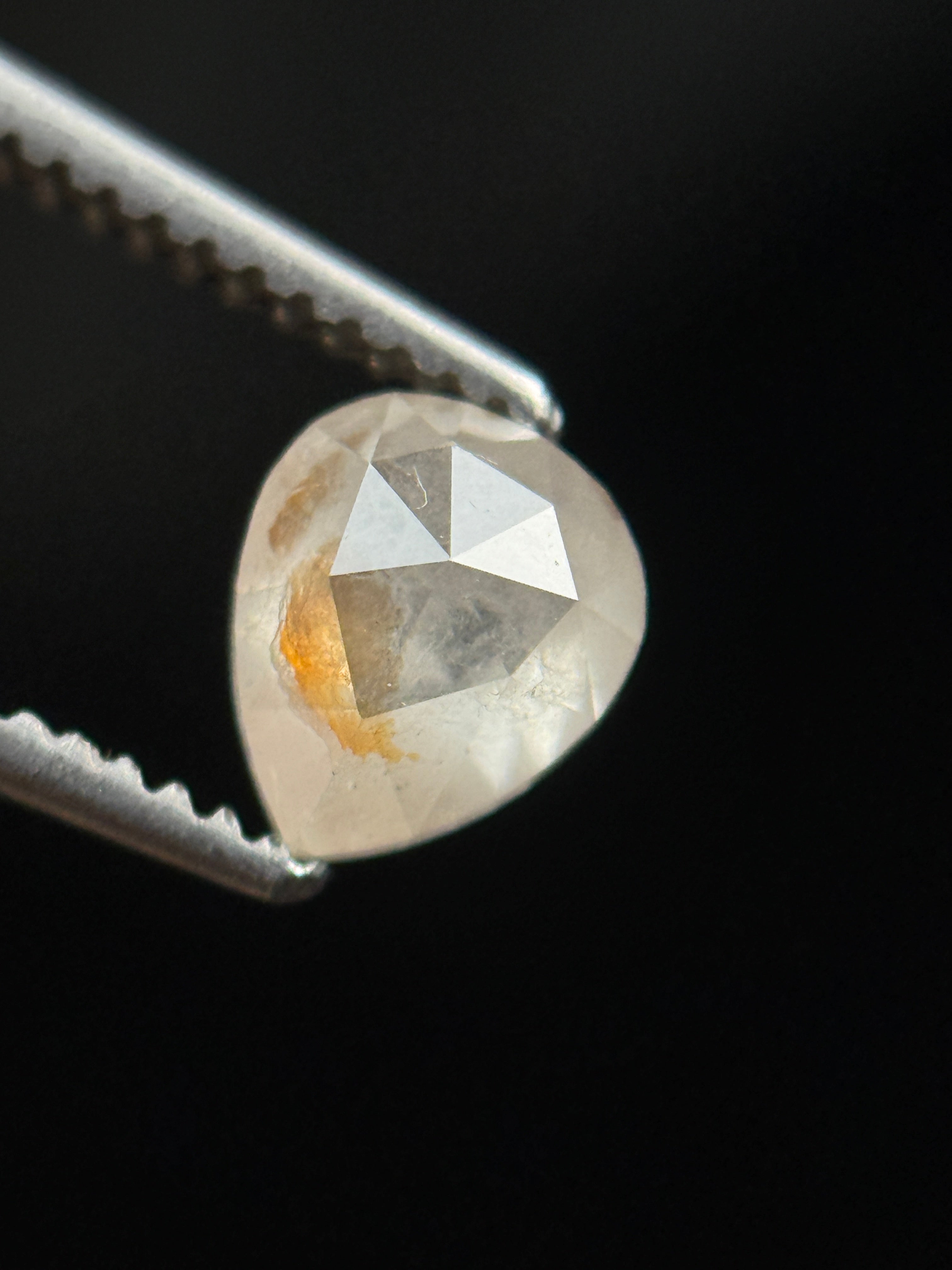0.62 Ct Pear Rose Cut White Natural Fancy Diamond